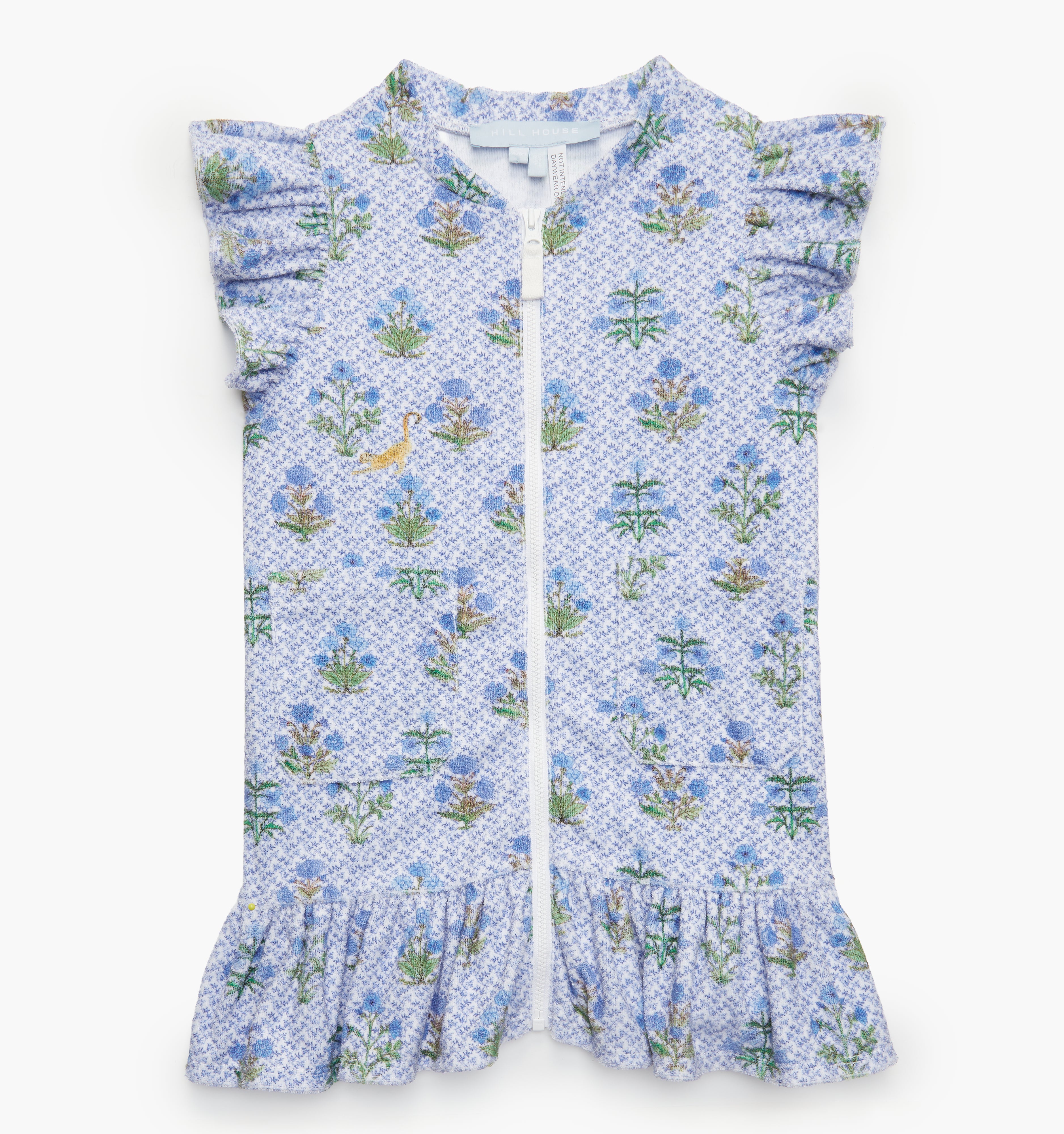 The Tiny Frankie Beach Dress - Blue Block Print