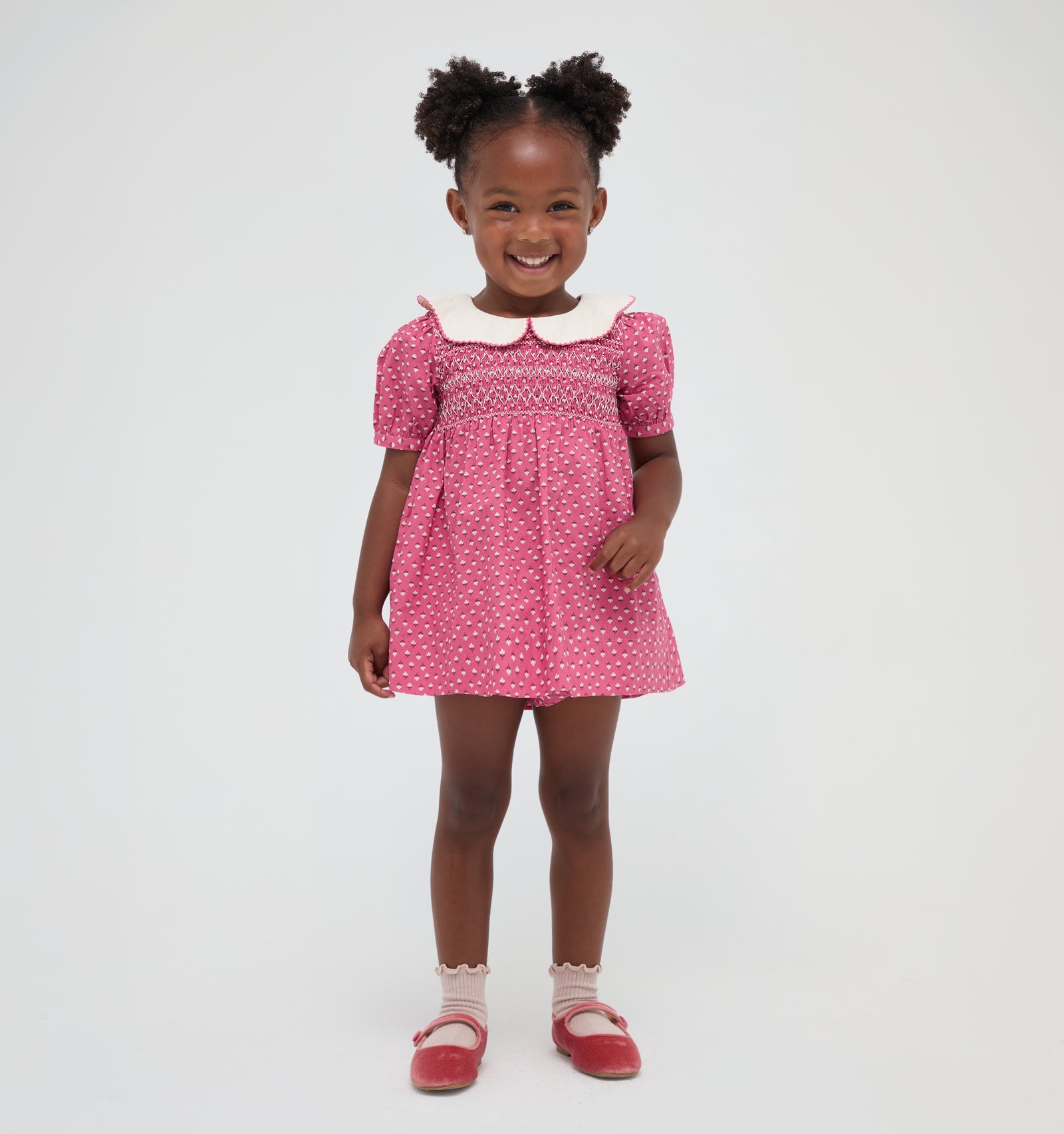 The Tiny Mina Nap Dress -  Poppy Half Drop Rose