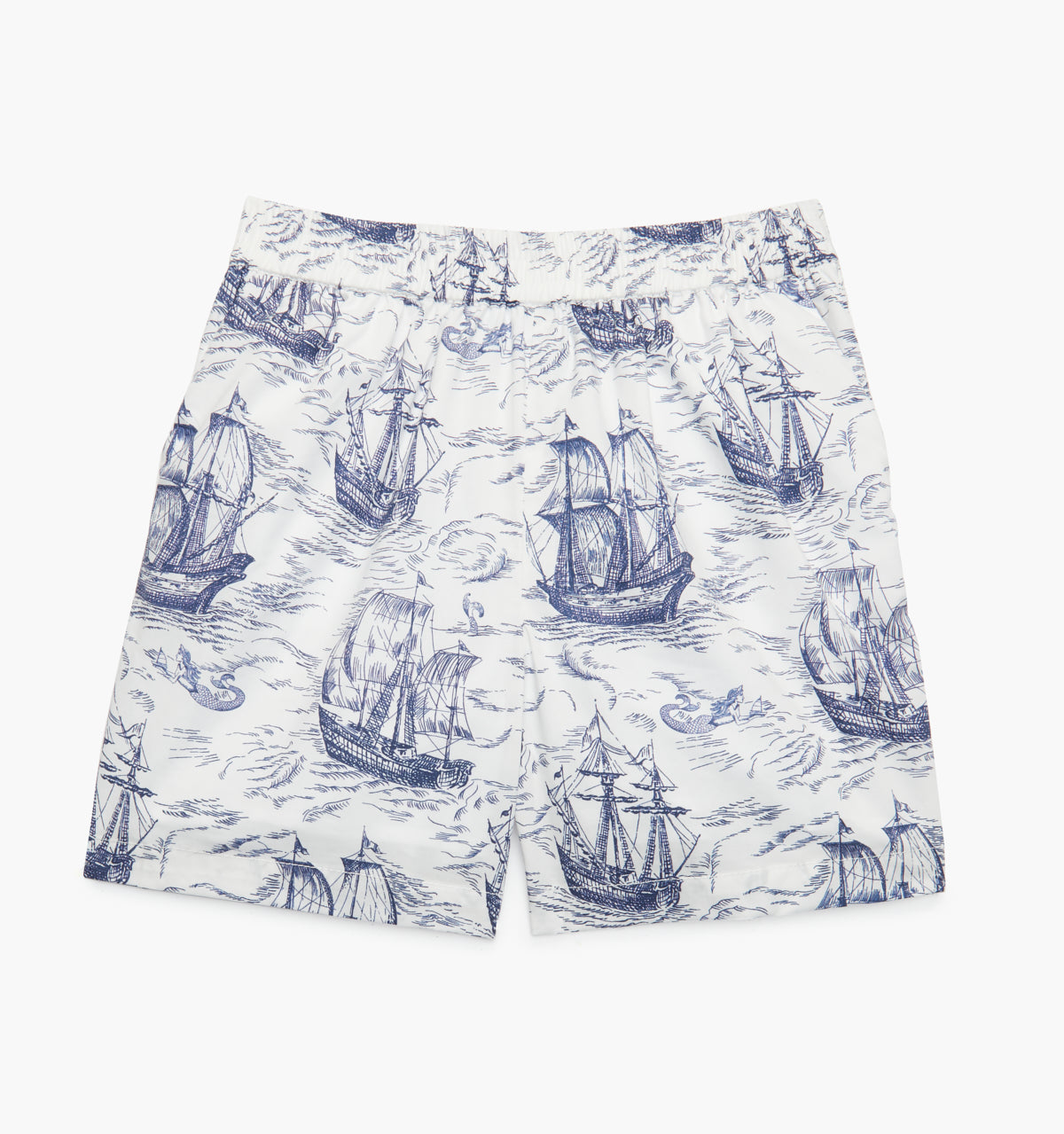 The Tiny Leo Shorts - Navy Mariner's Toile