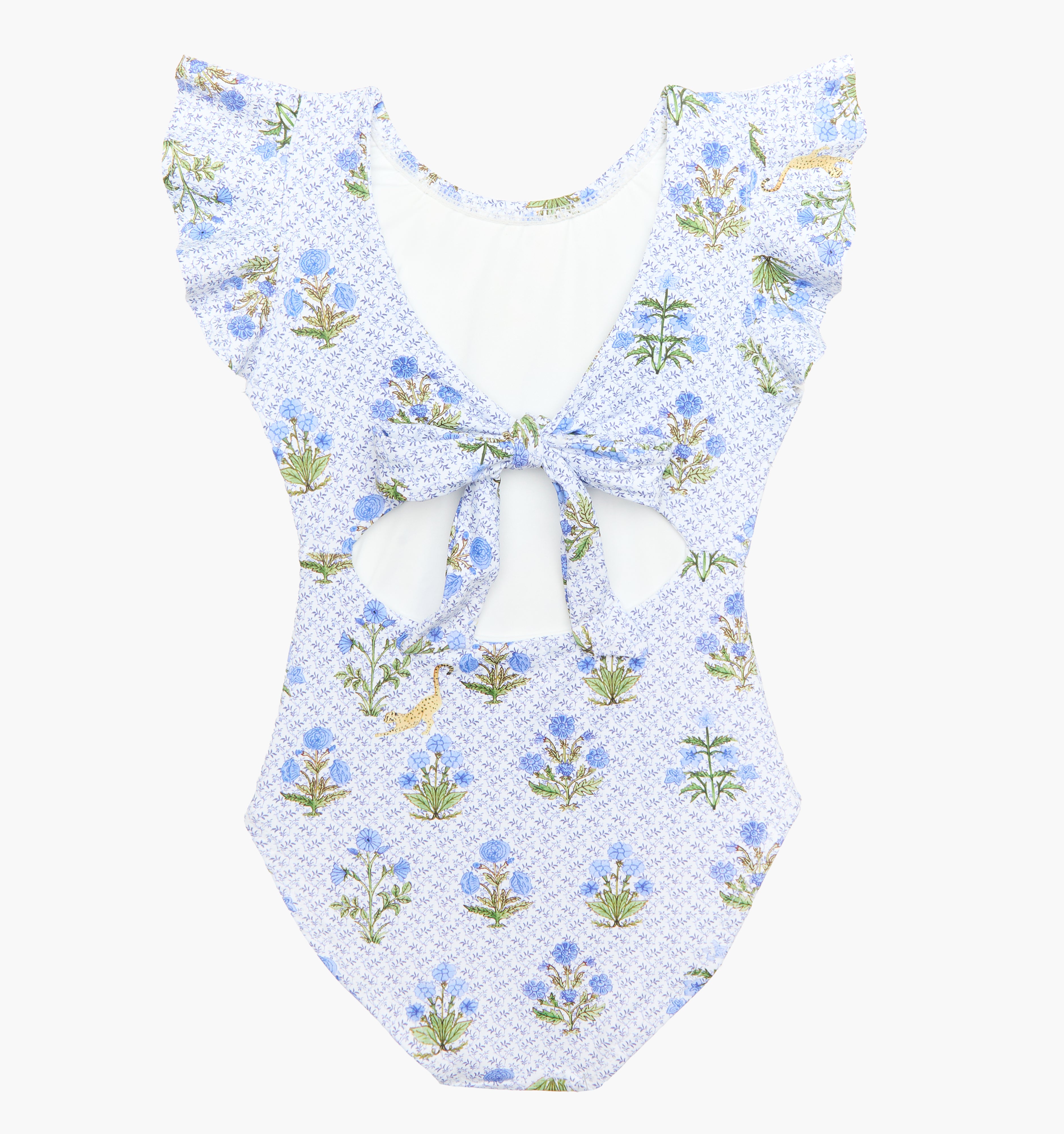 The Tiny Rosie Swimsuit - Blue Block Print