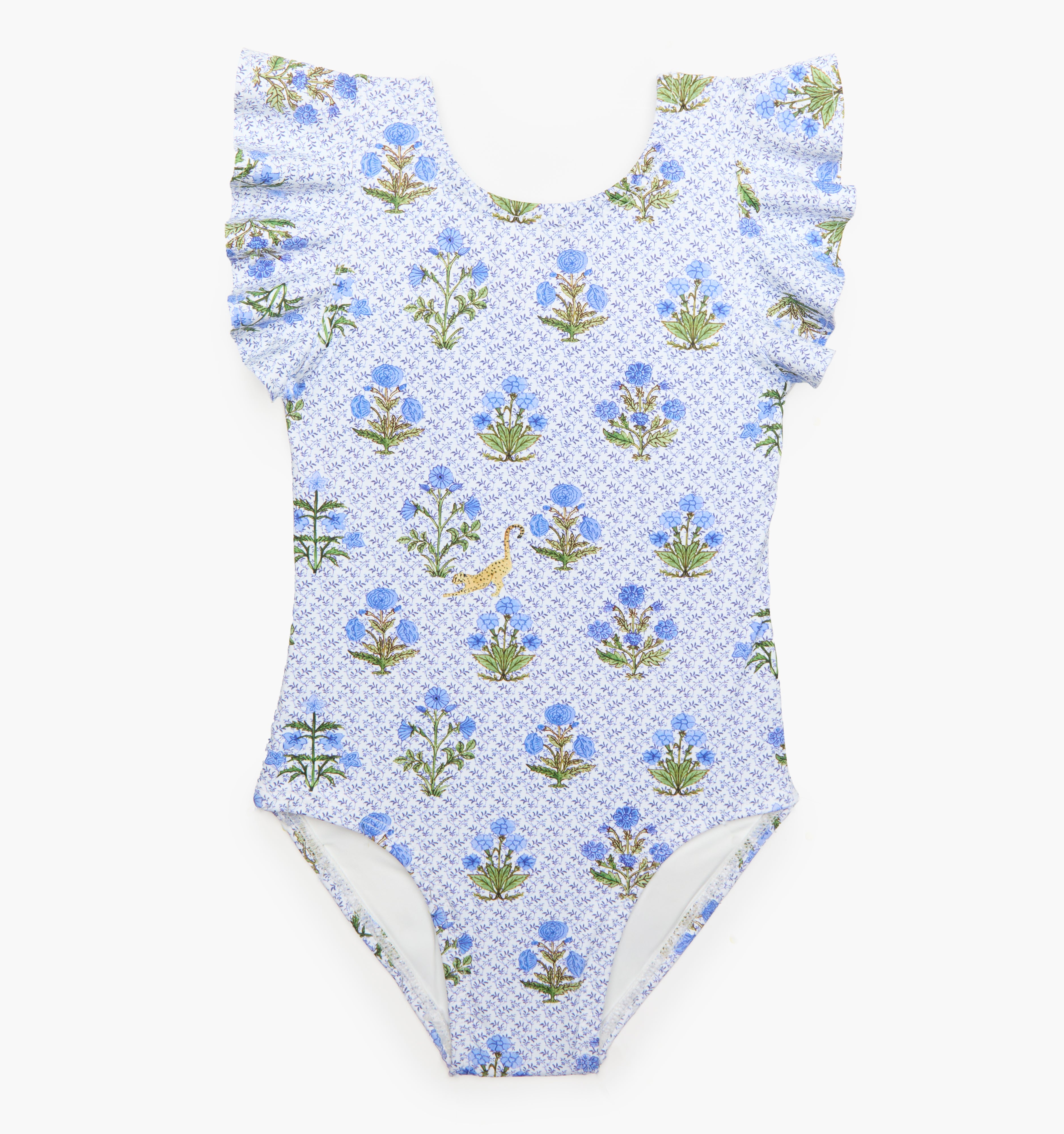 The Tiny Rosie Swimsuit - Blue Block Print