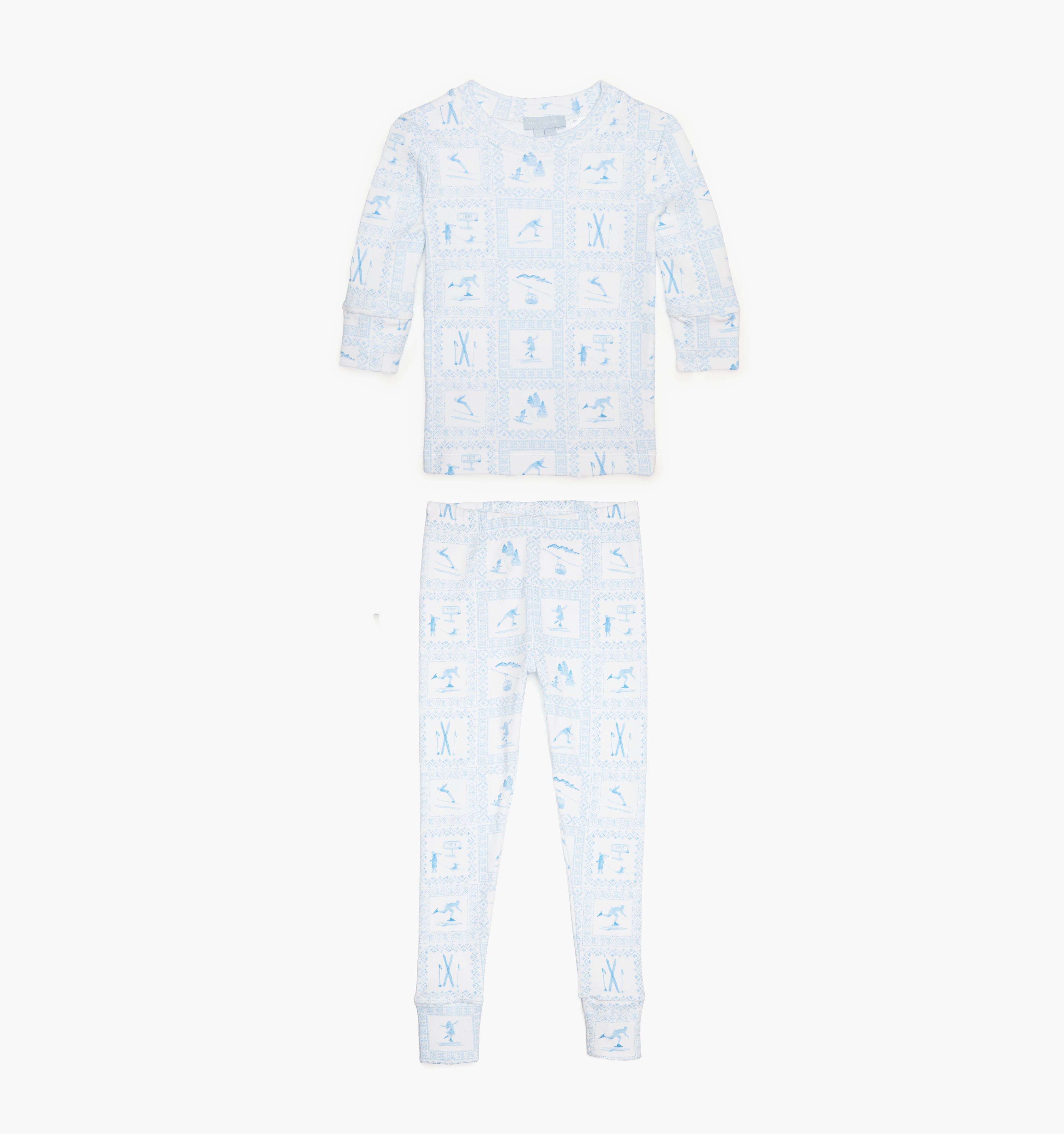 The Baby Sully PJ Set - Blue Skiers Toile