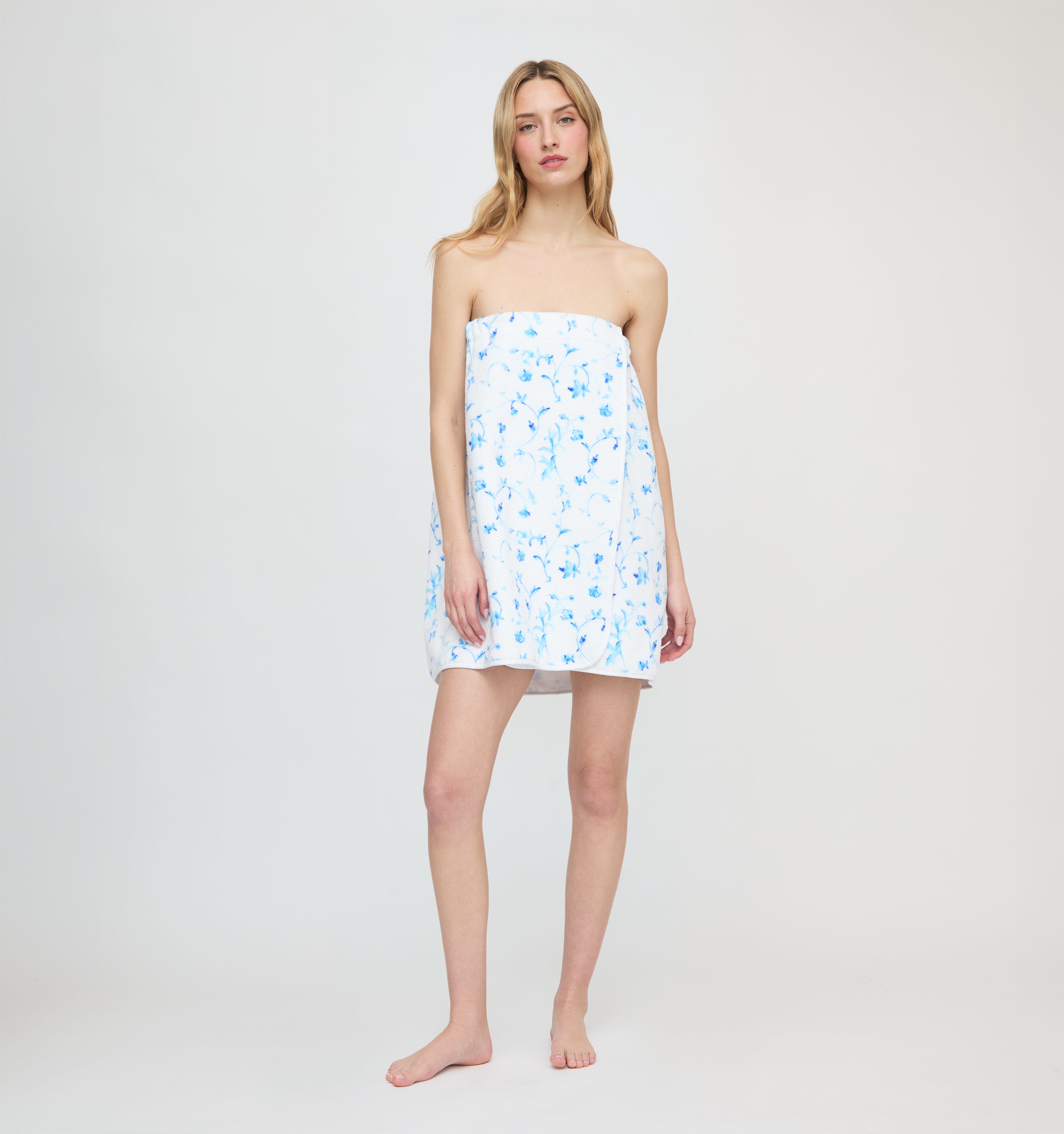 The Towel Wrap - Blue Botanical – Hill House Home