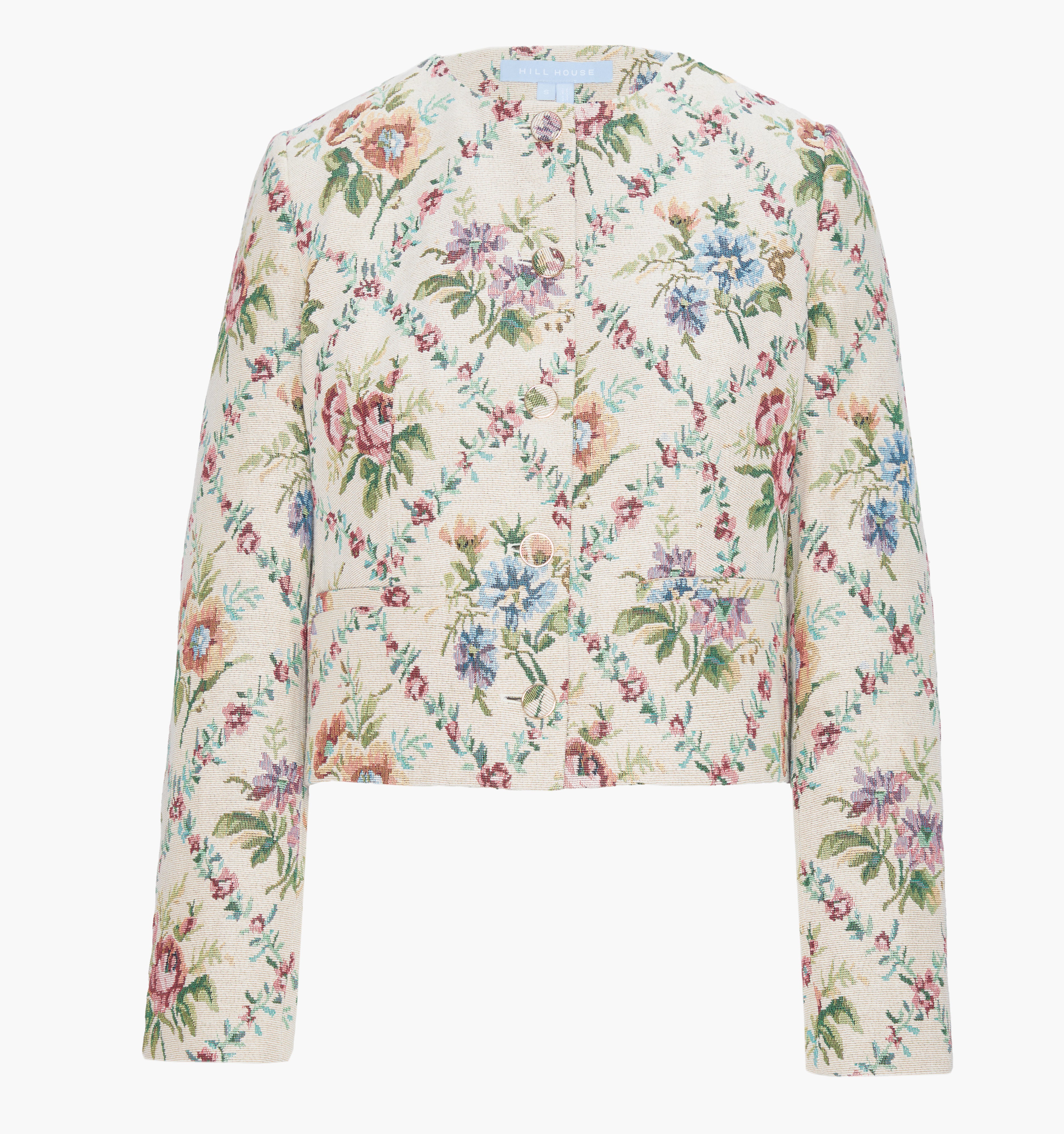 The Virginia Jacket in Tapestry Trellis Brocade color: Tapestry Trellis Brocade
