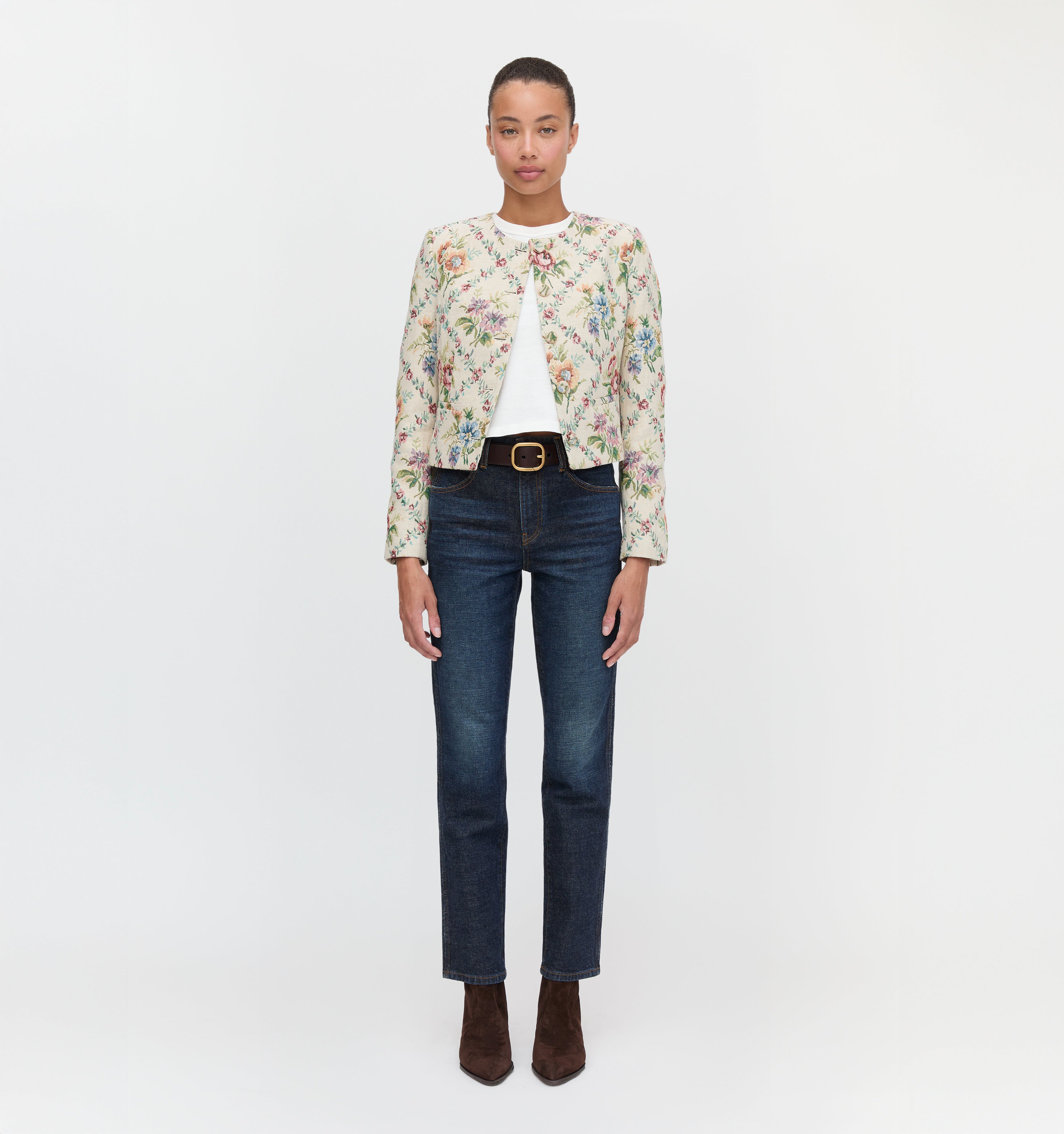 The Virginia Jacket in Tapestry Trellis Brocade color: Tapestry Trellis Brocade