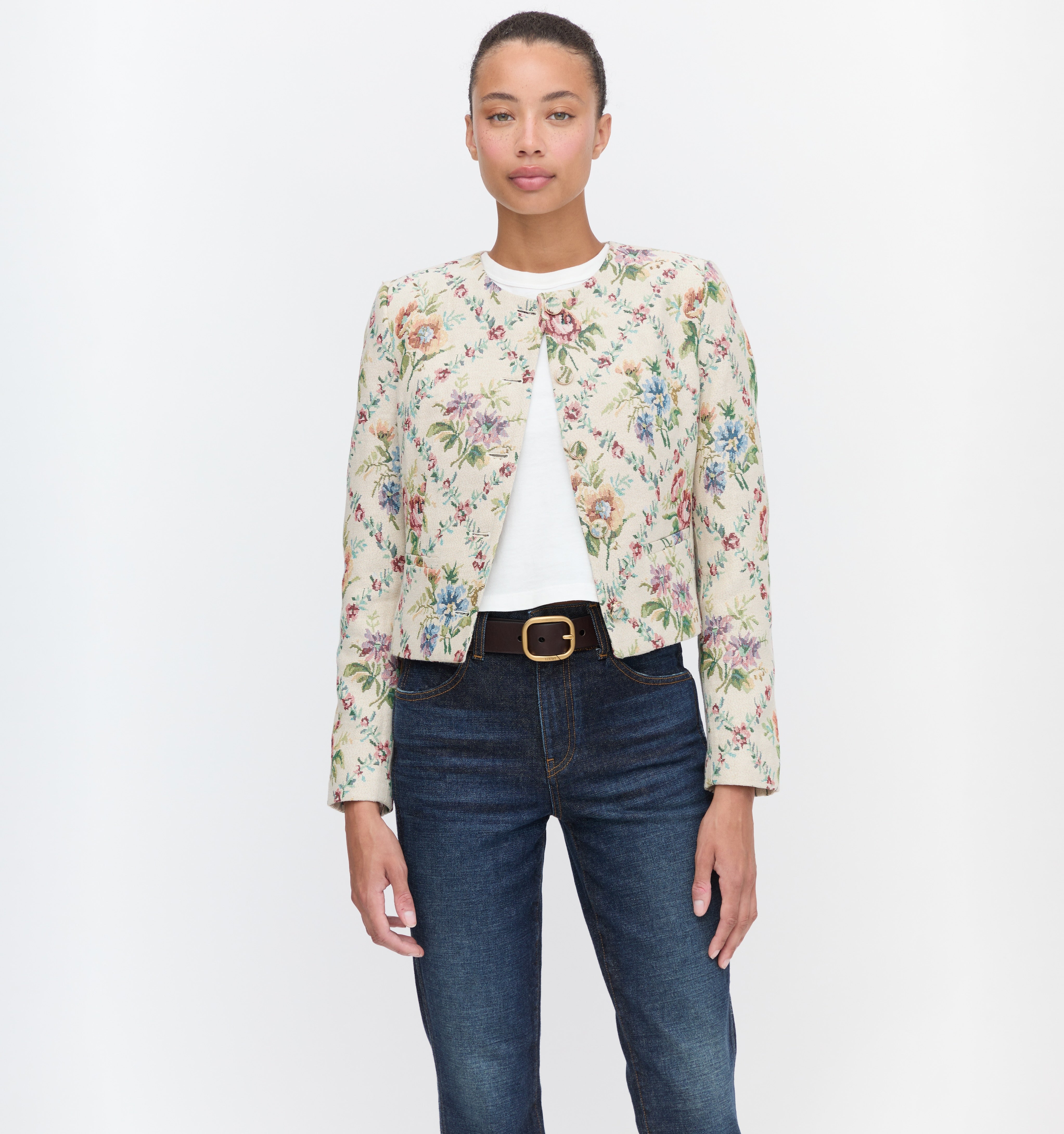 The Virginia Jacket in Tapestry Trellis Brocade color: Tapestry Trellis Brocade