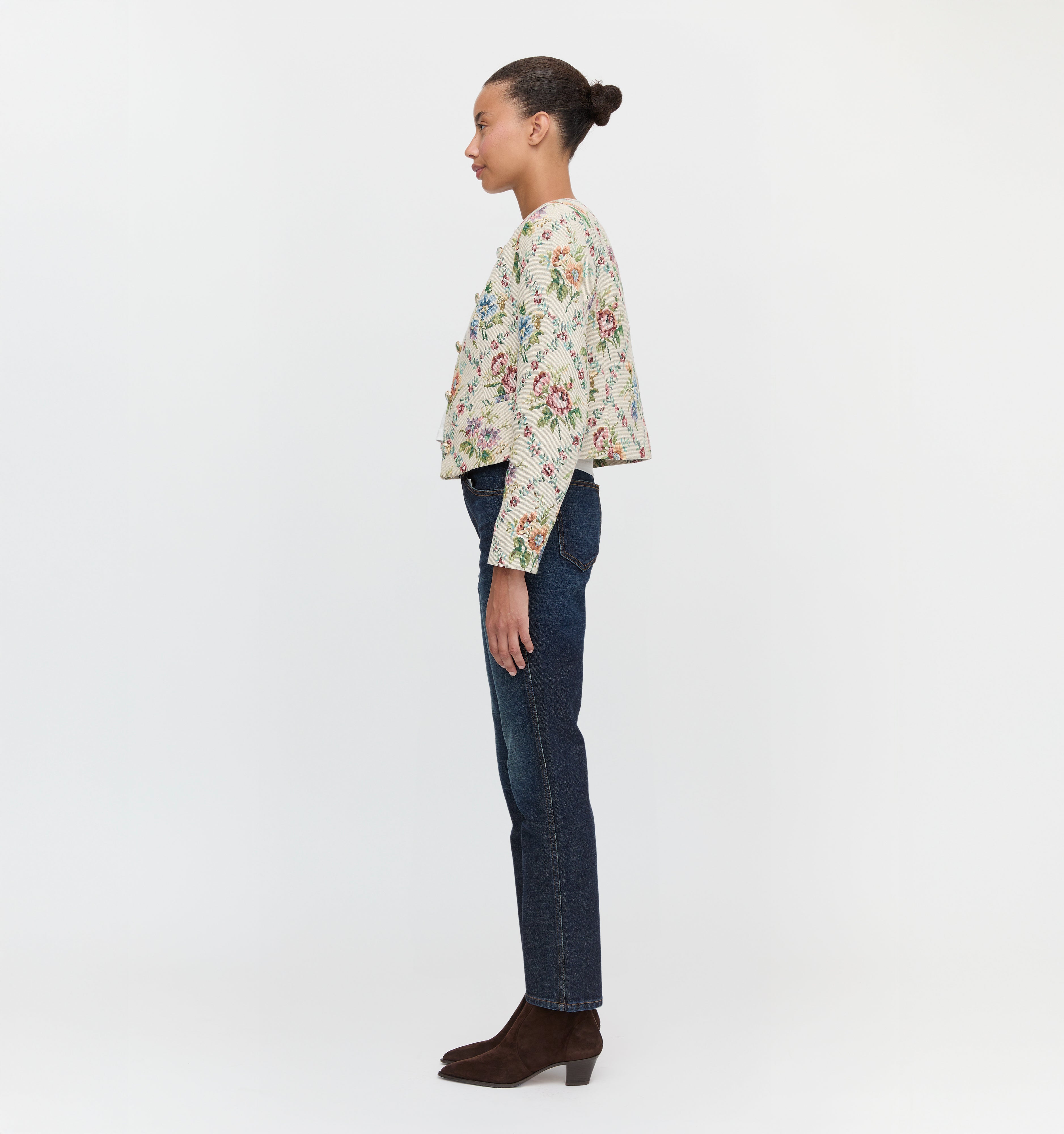 The Virginia Jacket in Tapestry Trellis Brocade color: Tapestry Trellis Brocade