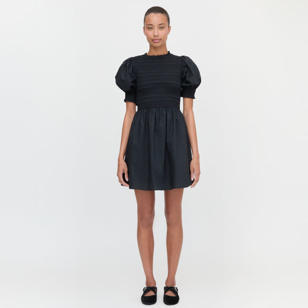 House on the Hill　Dress (Black)　100(3Y) The Vivi Nap Dress - Black Cotton – Hill House Home