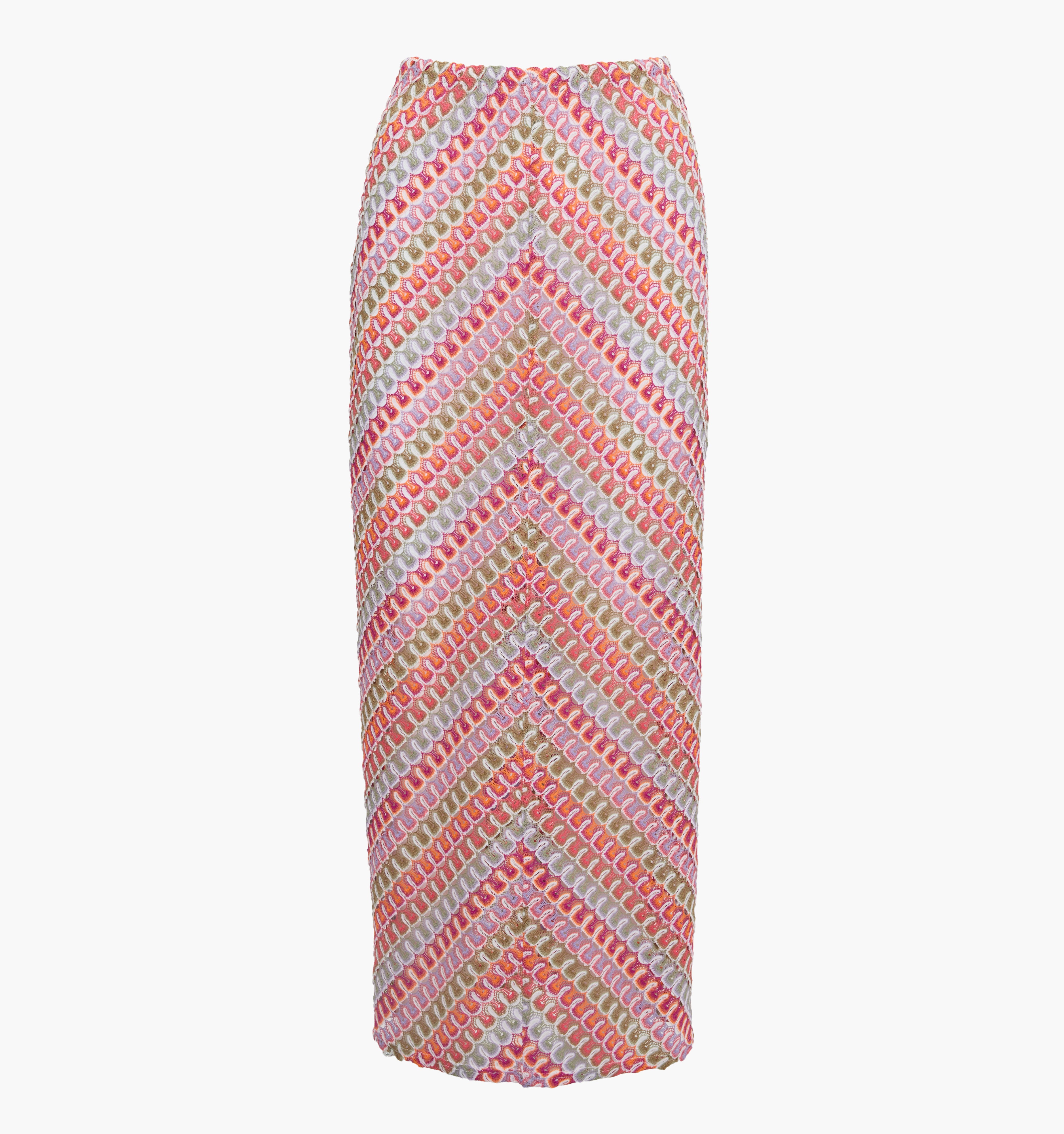 The Zoey Maxi Skirt - Pastel Crochet Knit
