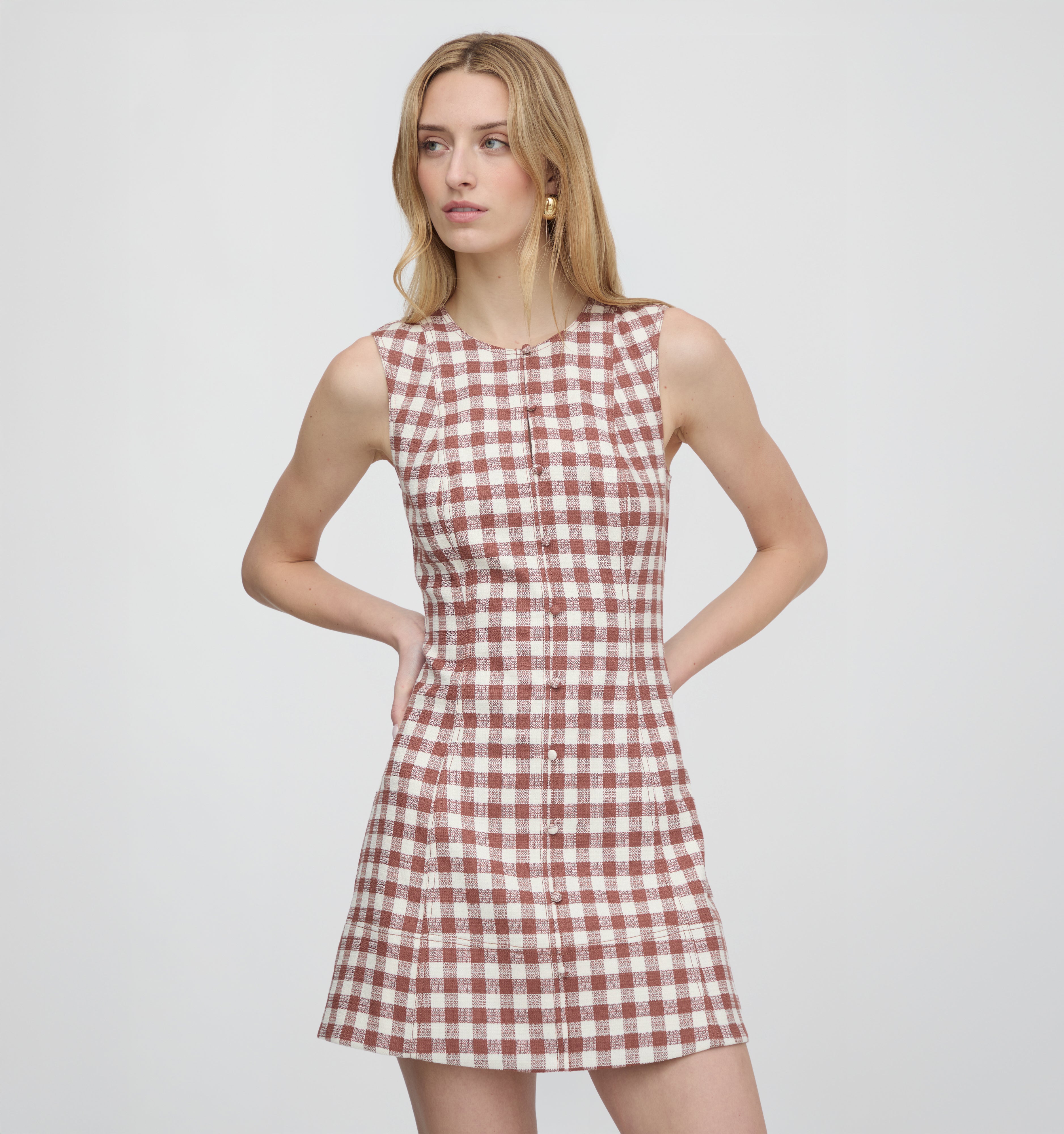 ワンピース house on the hill Corduroy Dress Checker The Angie Dress - Cognac Gingham – Hill House Home