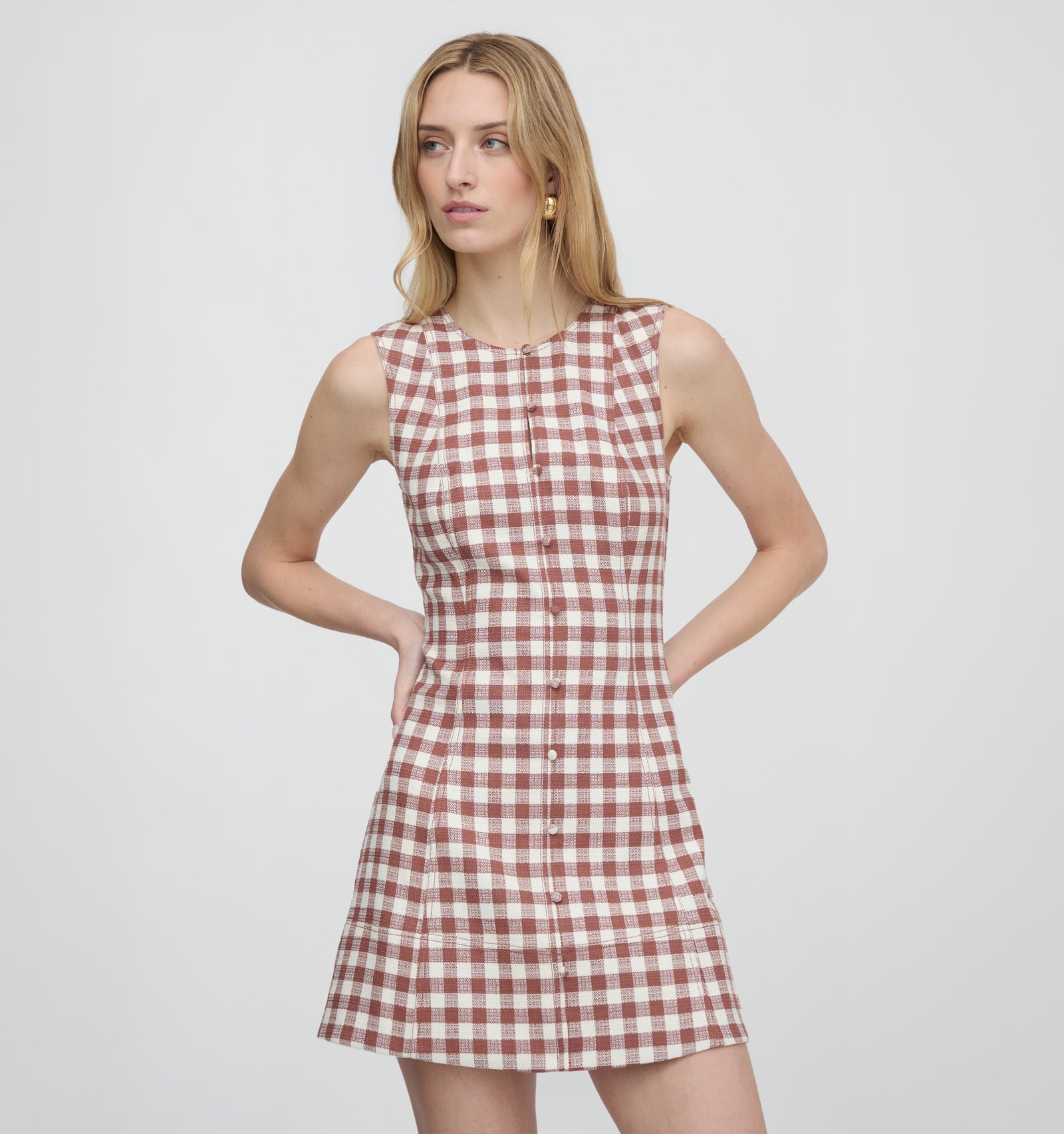 The Angie Dress | Cognac Gingham / XL