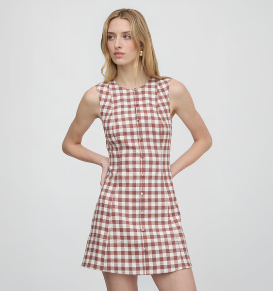 The Angie Dress - Cognac Gingham – Hill House Home