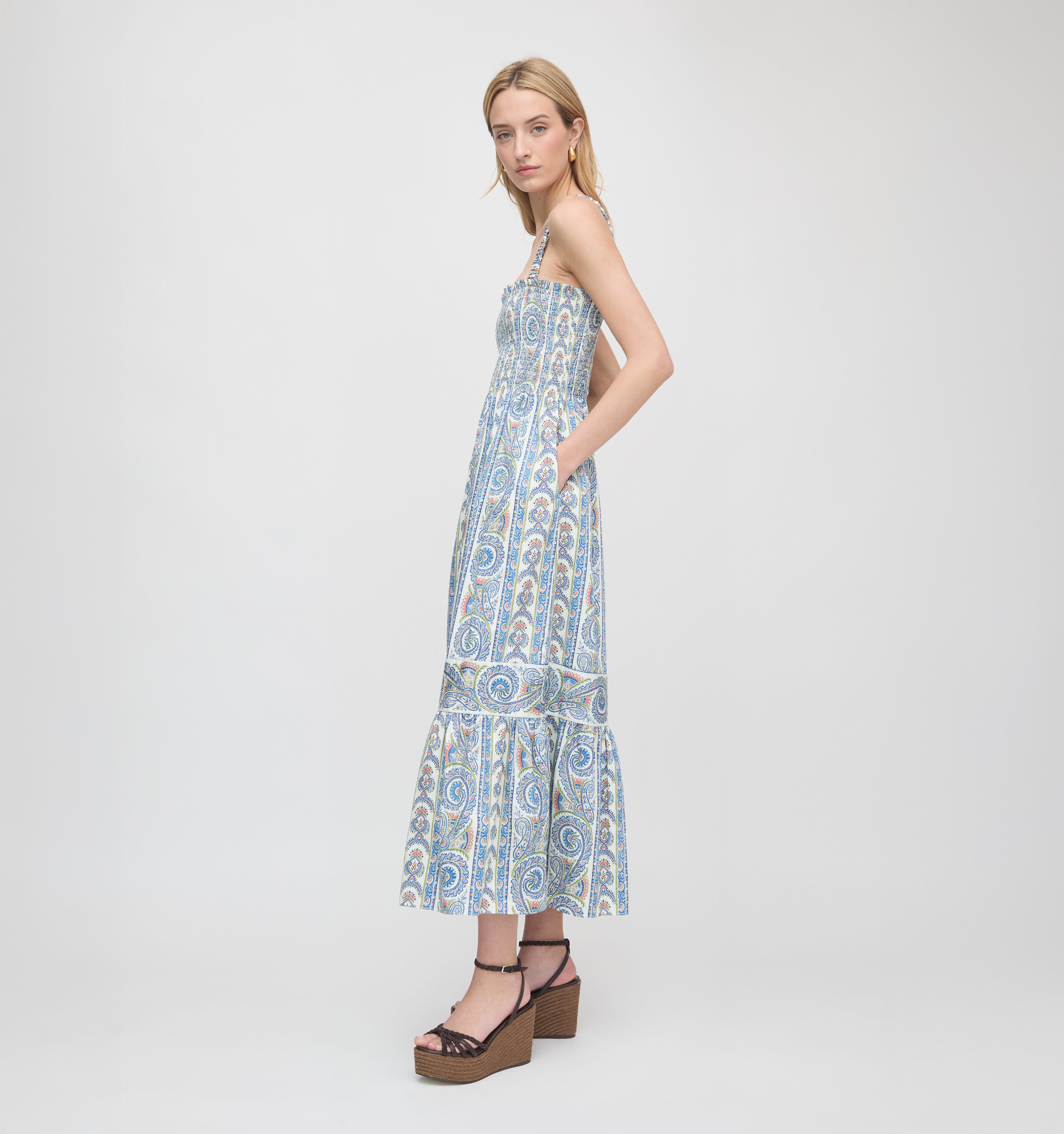 The Anjuli Nap Dress - Blue Corsica Paisley