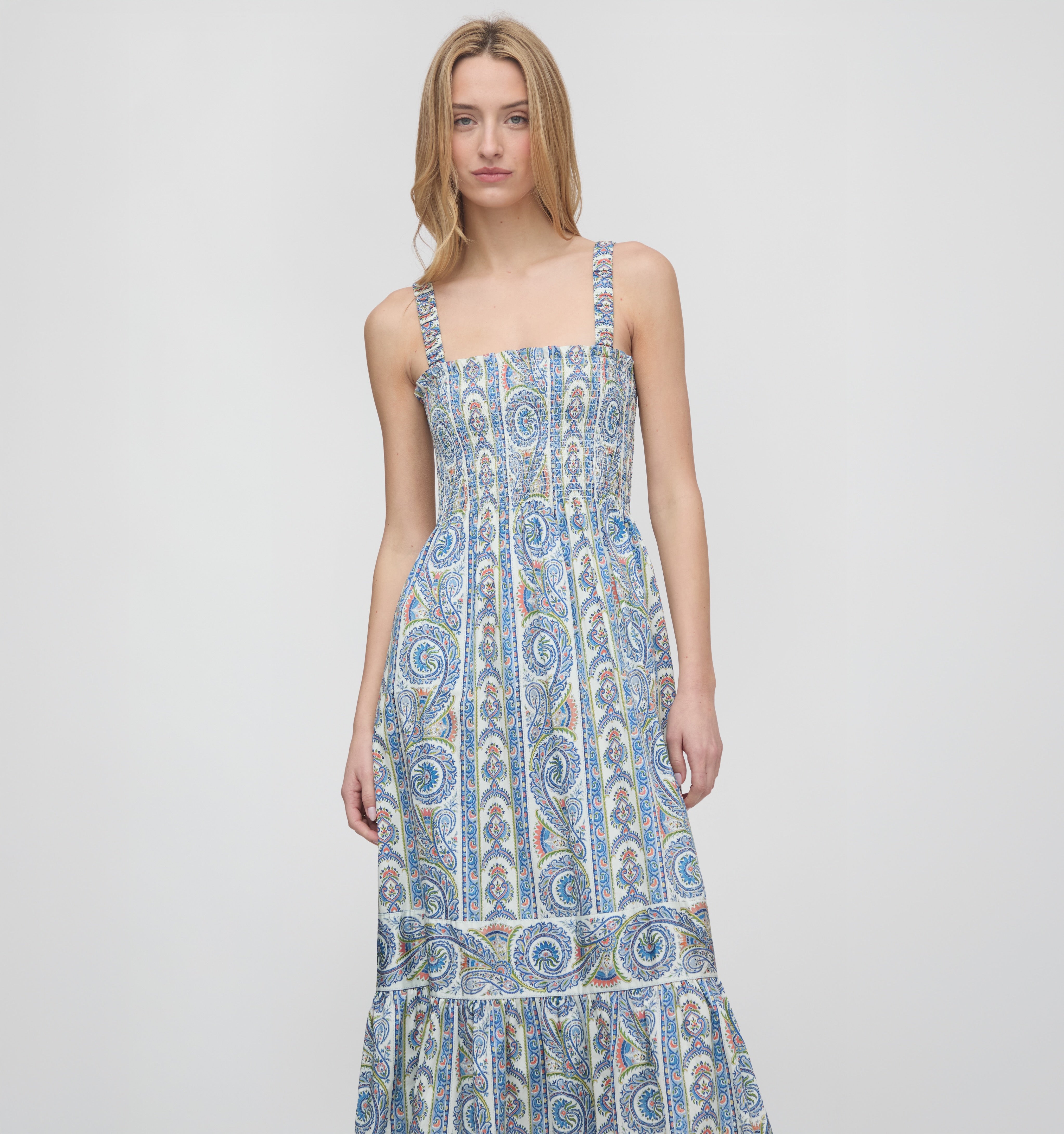 The Anjuli Nap Dress - Blue Corsica Paisley