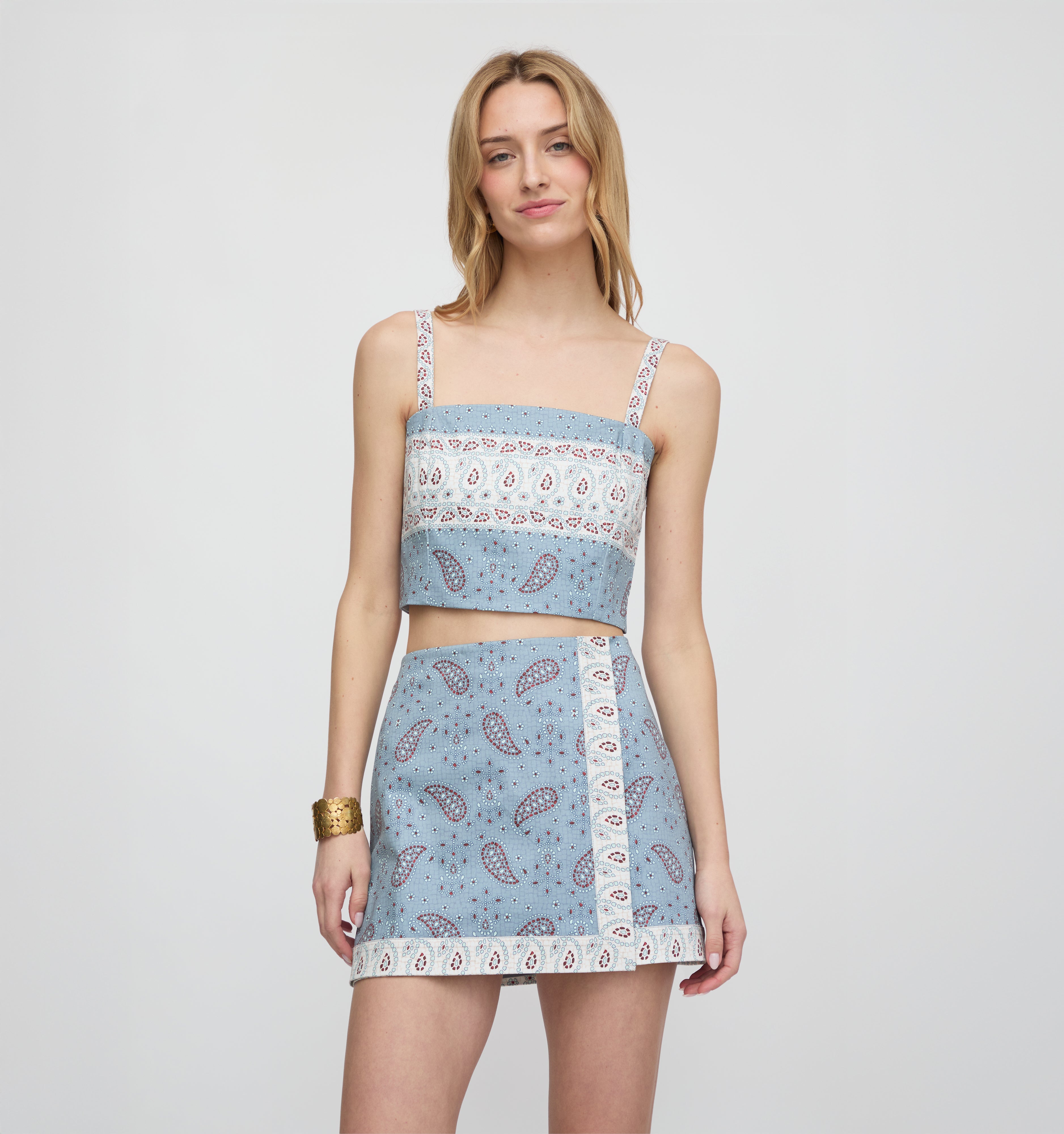 The Tyla Skirt - Dusty Blue Gemstone Mosaic Scarf – Hill House Home