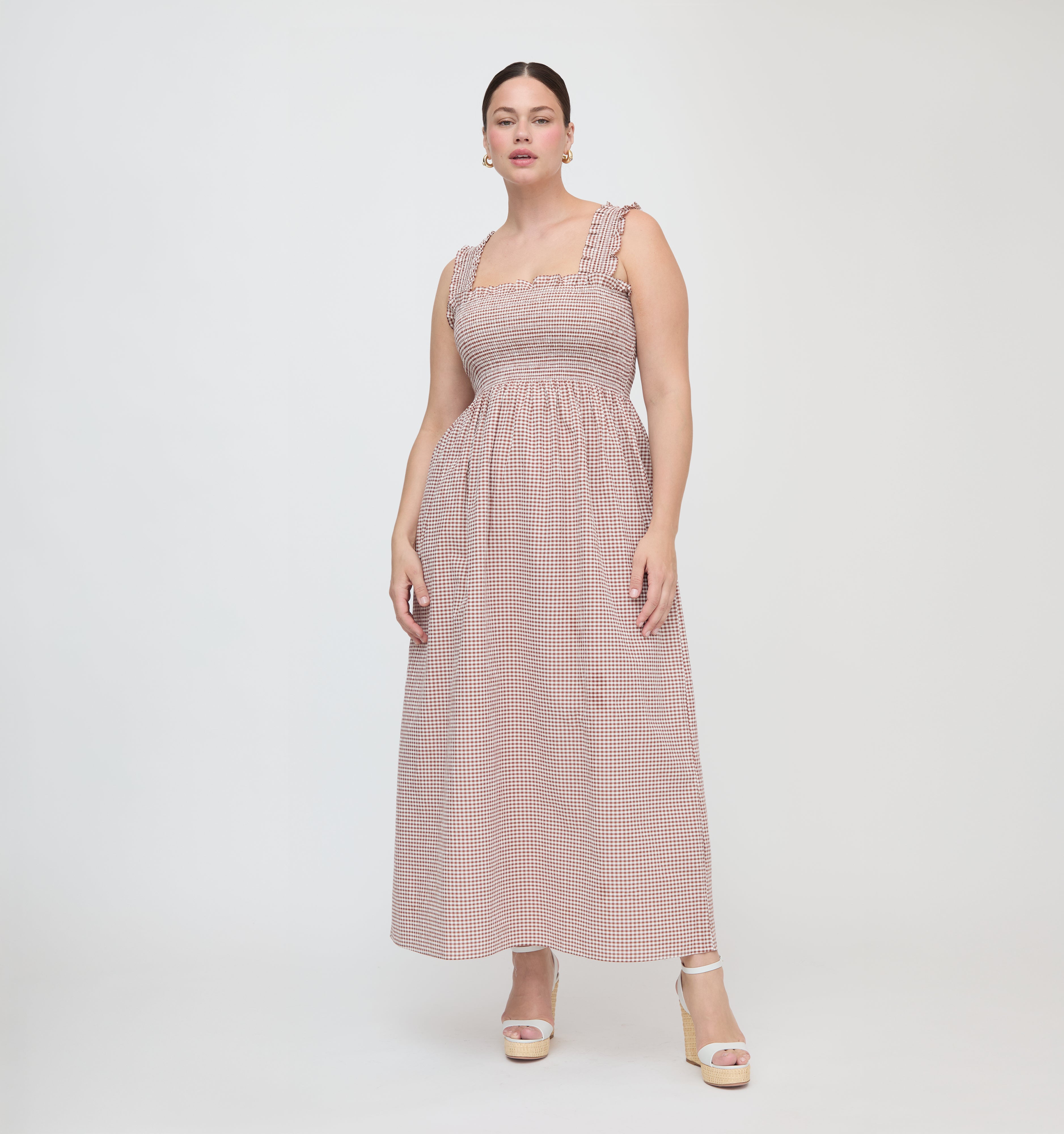 The Ashlyn Nap Dress - Cognac Gingham – Hill House Home