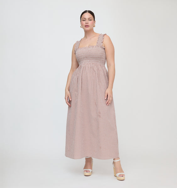 The Ashlyn Nap Dress - Cognac Gingham – Hill House Home