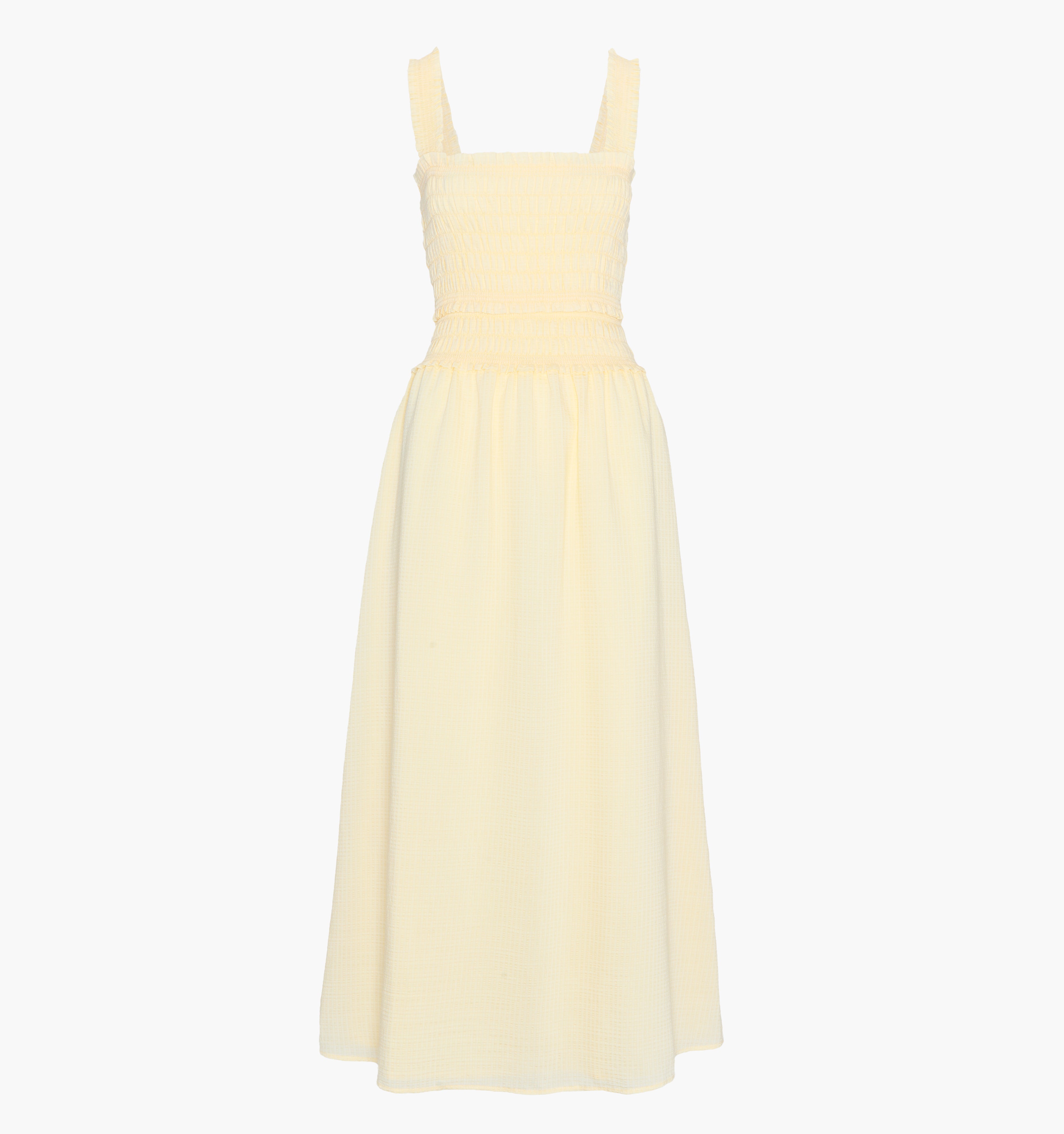 The Azalea Maxi Nap Dress - Butter Yellow Tonal Seersucker – Hill