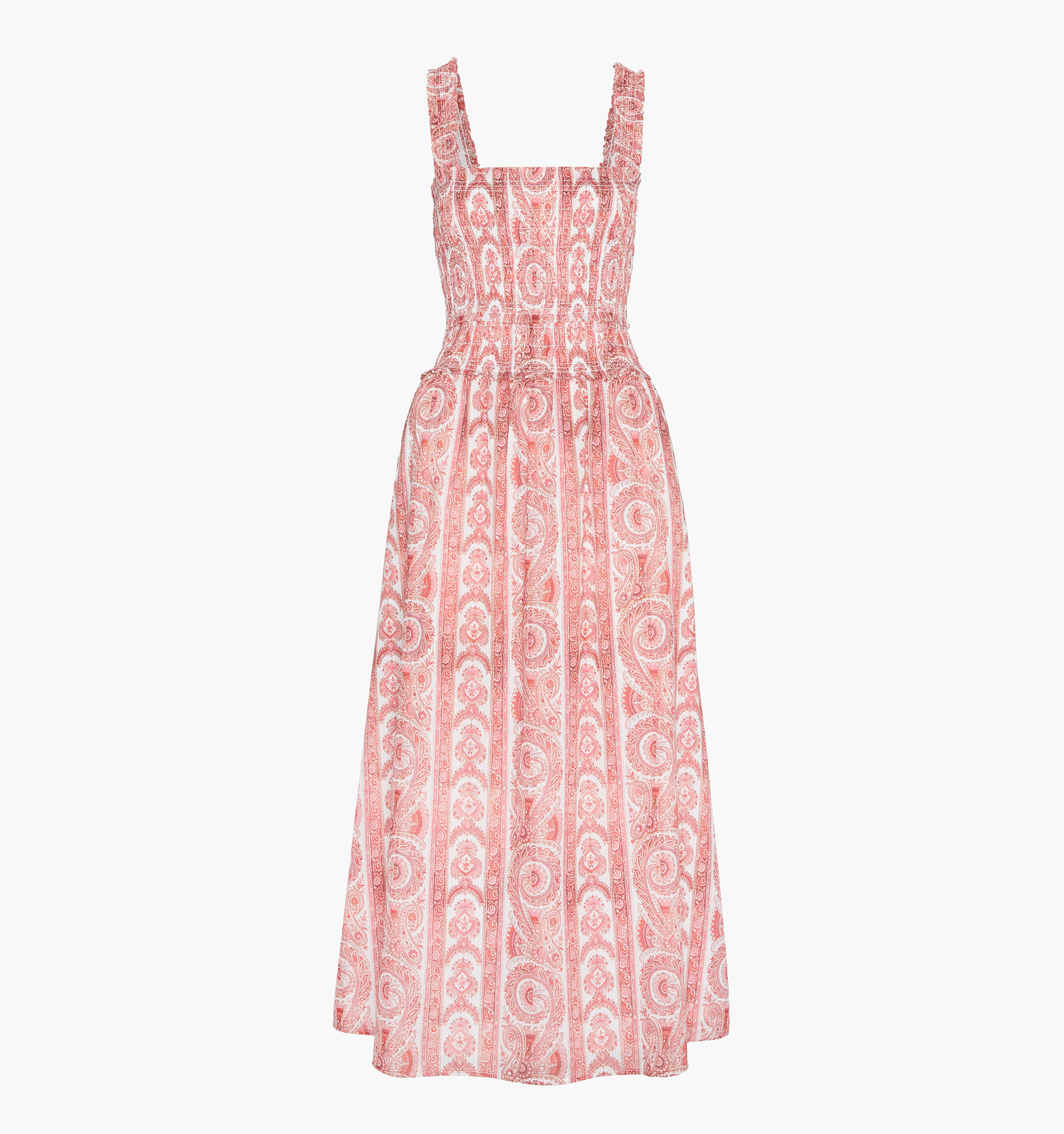 The Azalea Maxi Nap Dress - Coral Corsica Paisley – Hill House Home