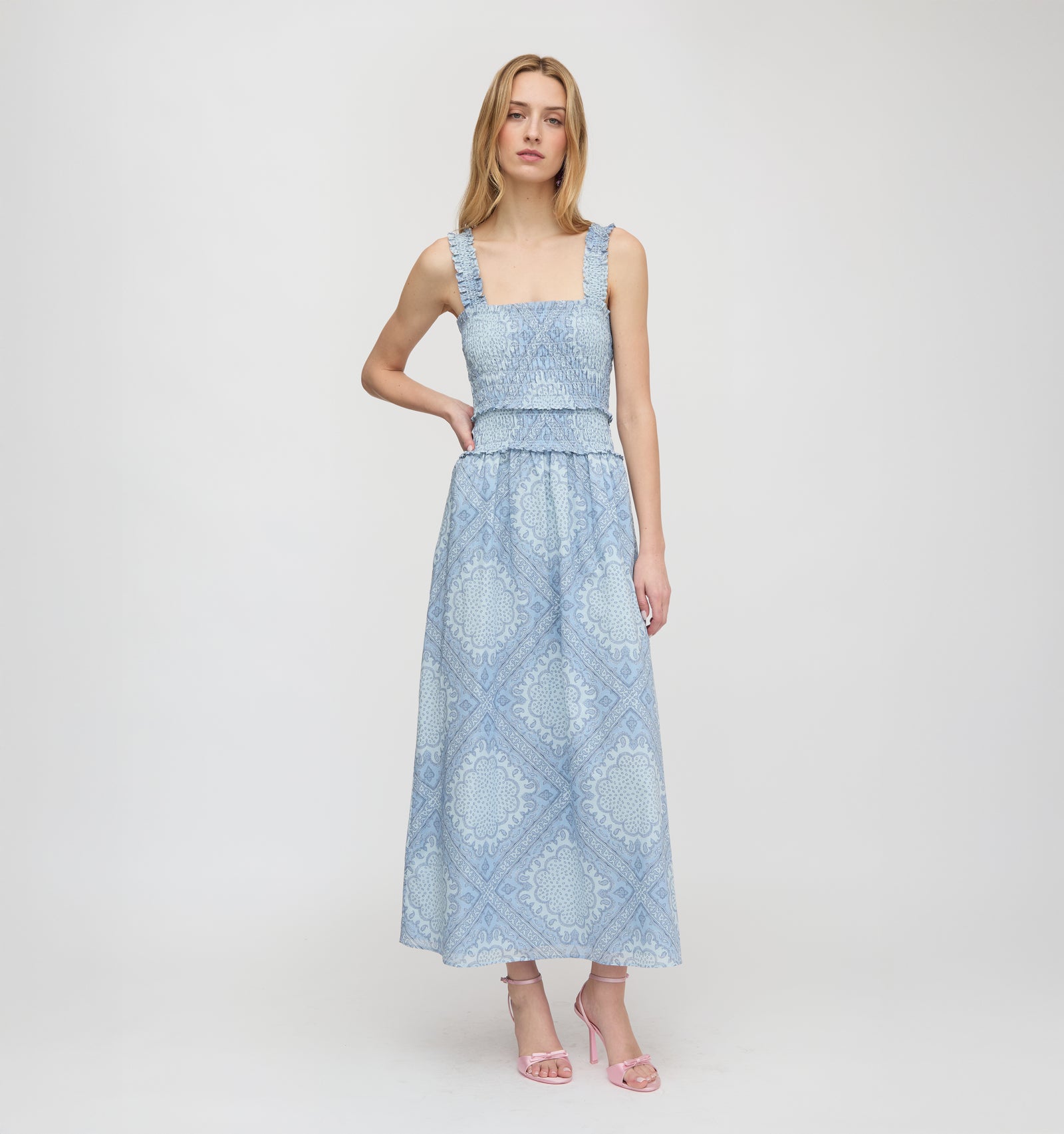 The Azalea Maxi Nap Dress - Butter Yellow Tonal Seersucker Hill House Home The Azalea Maxi Nap Dress - Butter Yellow Tonal Seersucker Hill House Home