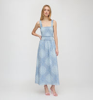 The Azalea Maxi Nap Dress - Dusty Blue Paisley Scarf – Hill House Home