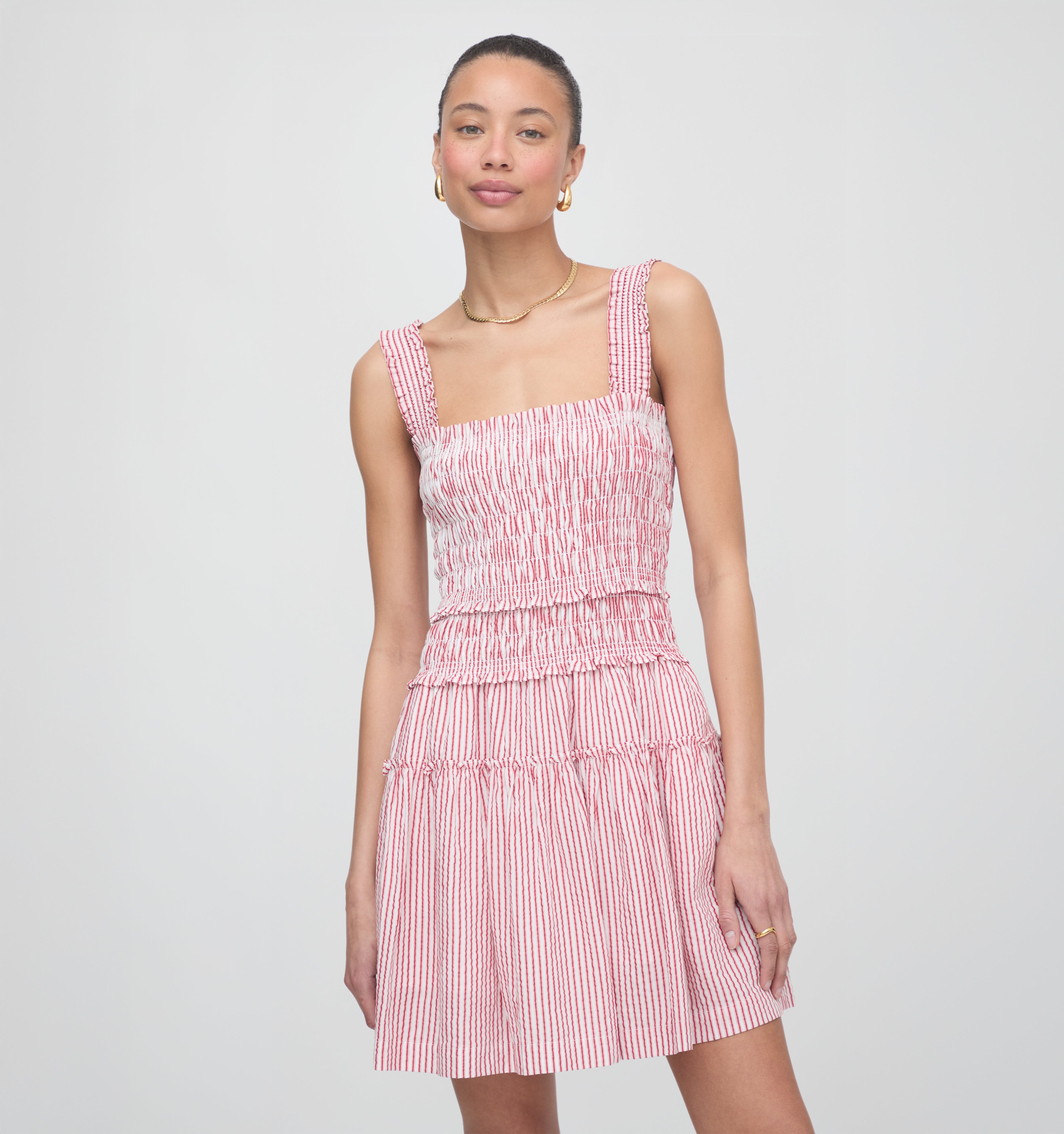 The Azalea Mini Nap Dress - Red Ticking Stripe – Hill House Home