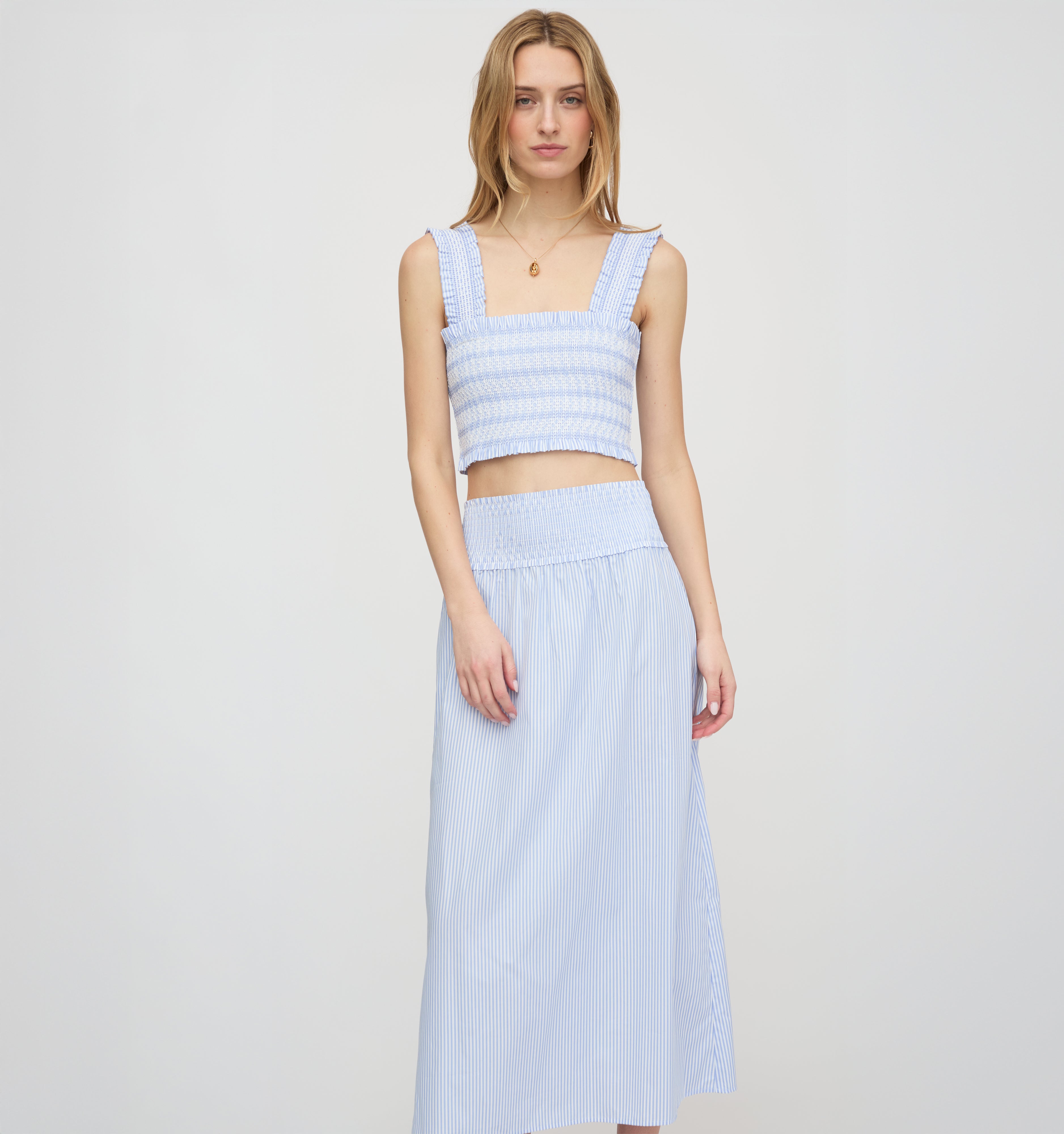 The Delphine Nap Skirt - Blue Swiss Dot – Hill House Home