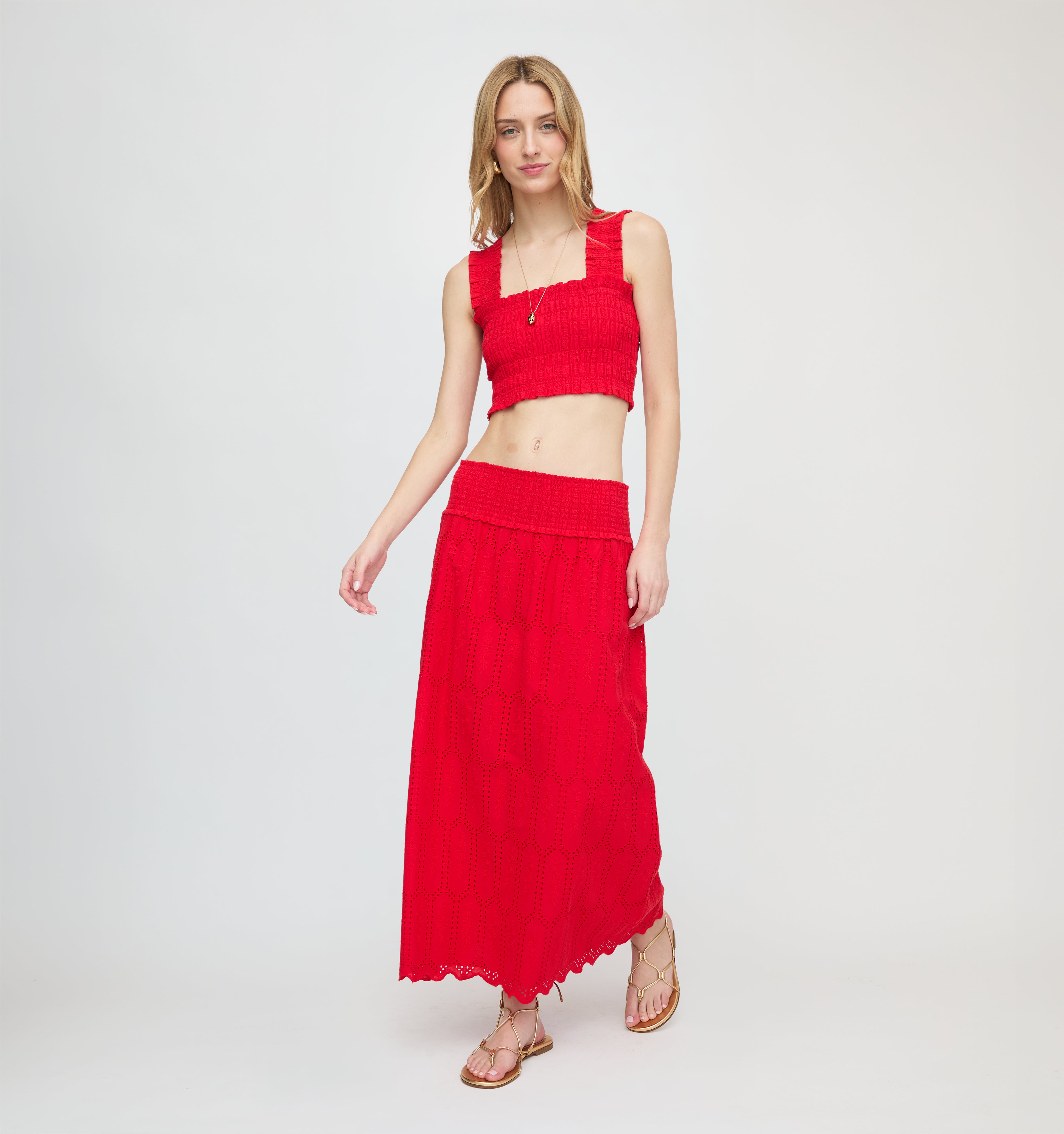 The Delphine Nap Skirt - Cherry Trellis Broderie – Hill House Home