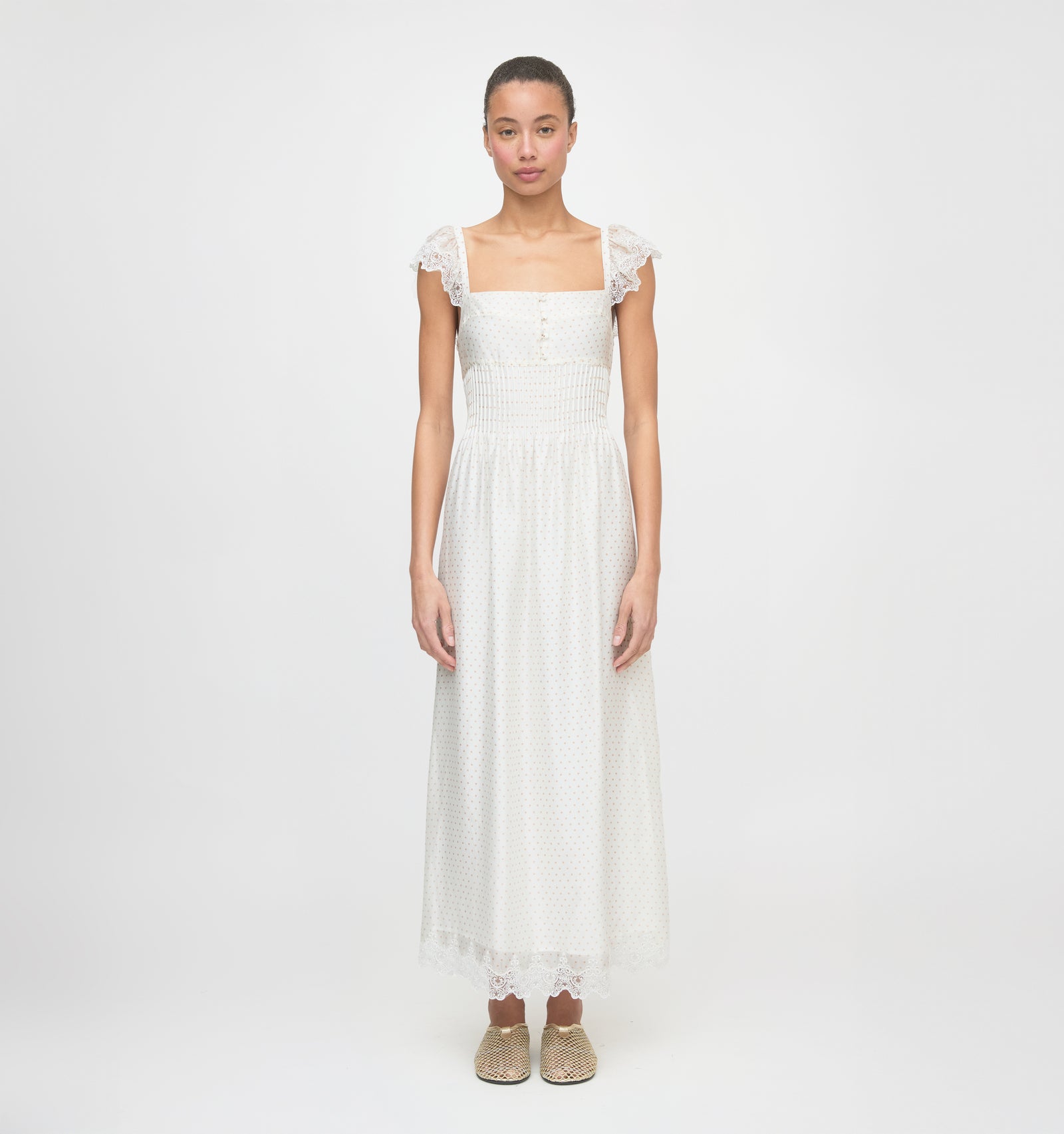 The Beckham Dress - Sand Dot