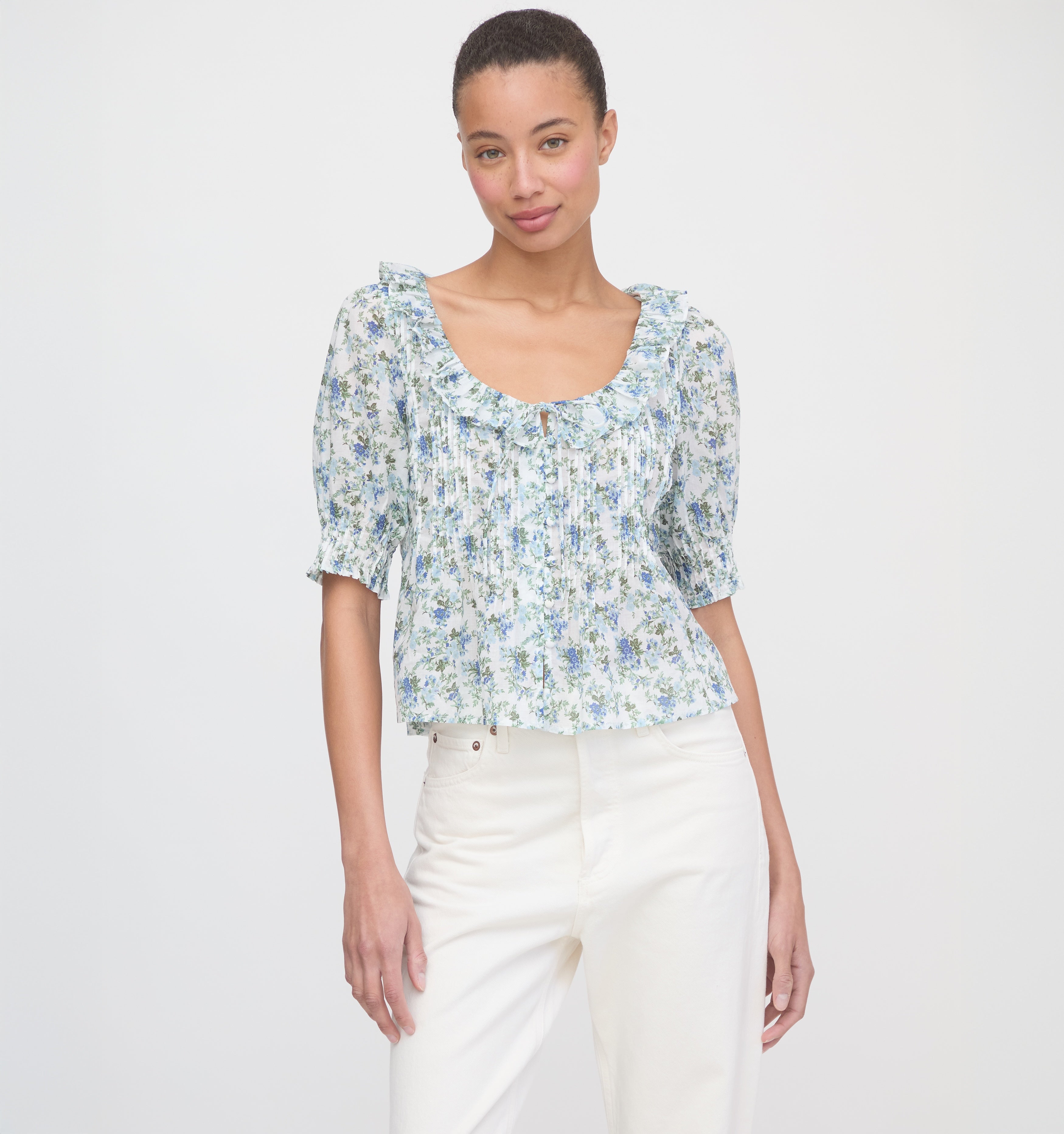 The Camri Top - Powder Pink Swiss Dot – Hill House Home