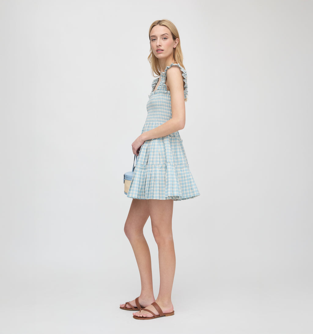 charlotte gingham linen shift dress UO Charlotte Linen Printed Shift Dress