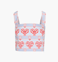The Clara Crop Top - Poppy Damask Stripe – Hill House Home