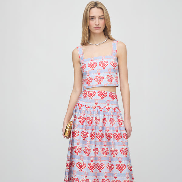 The Clara Crop Top - Poppy Damask Stripe – Hill House Home