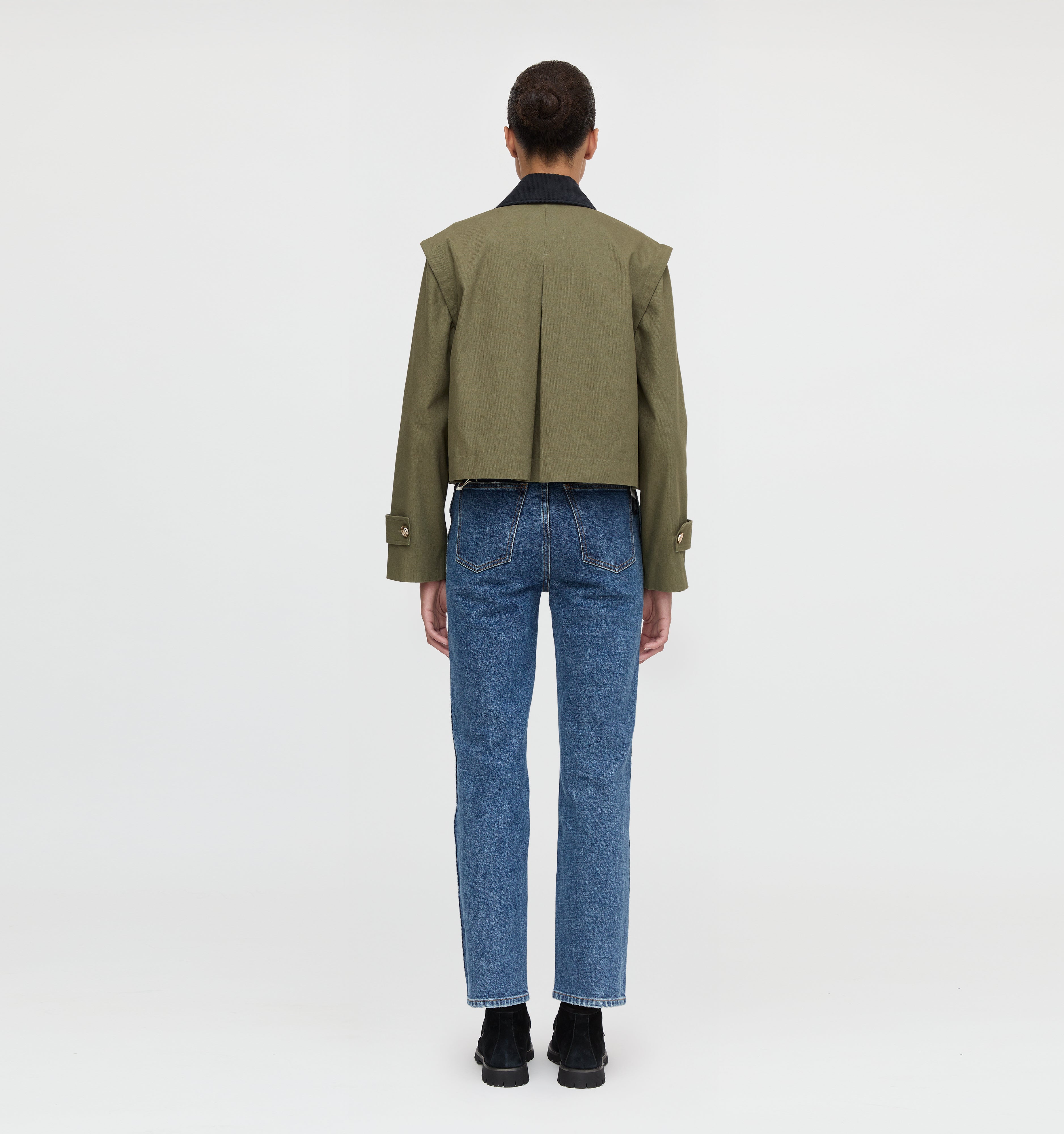 The Clarisse Jacket in Olive Canvas color: Olive Canvas