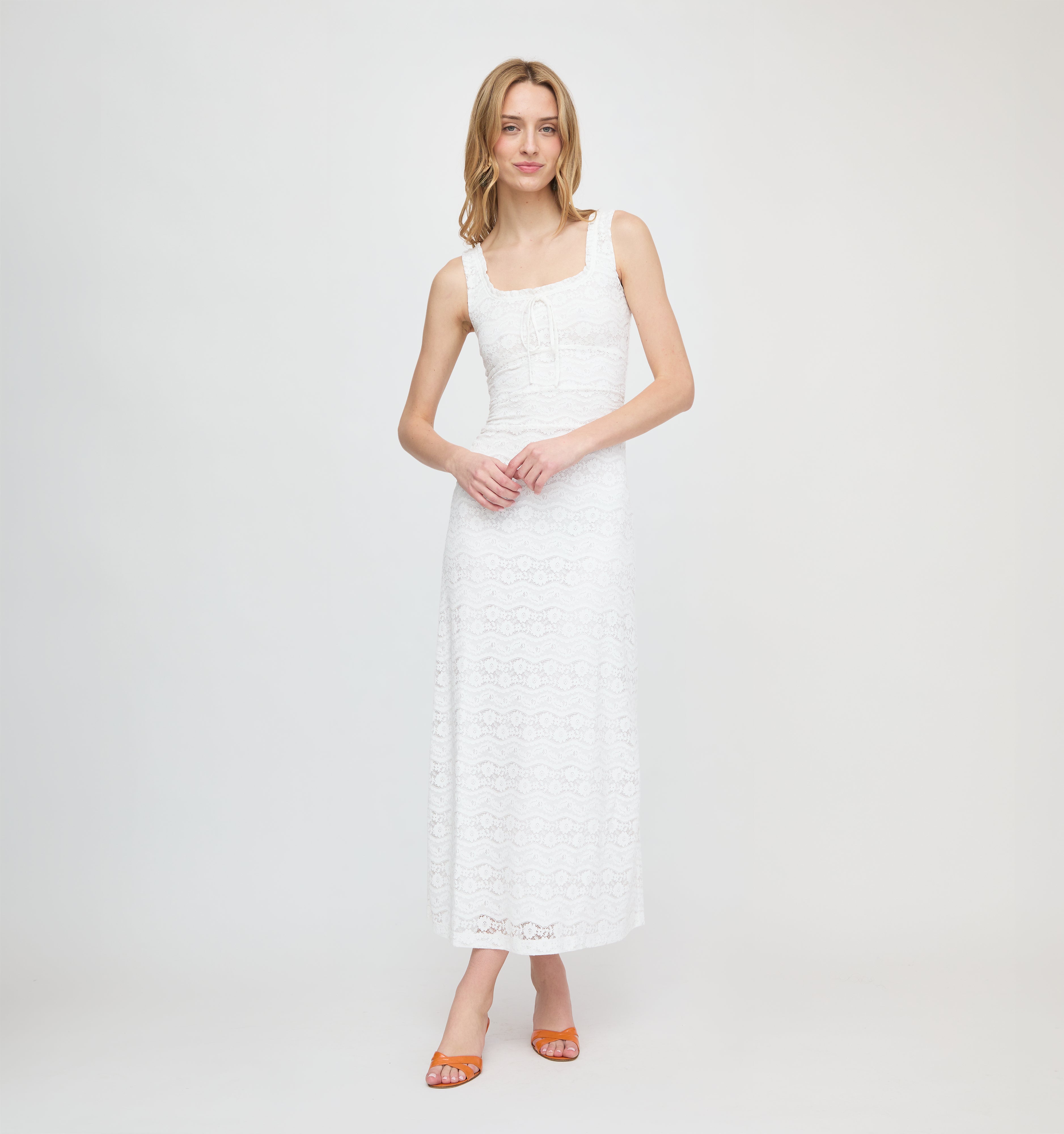 The Coraline Dress - White Stretch Lace – Hill House Home