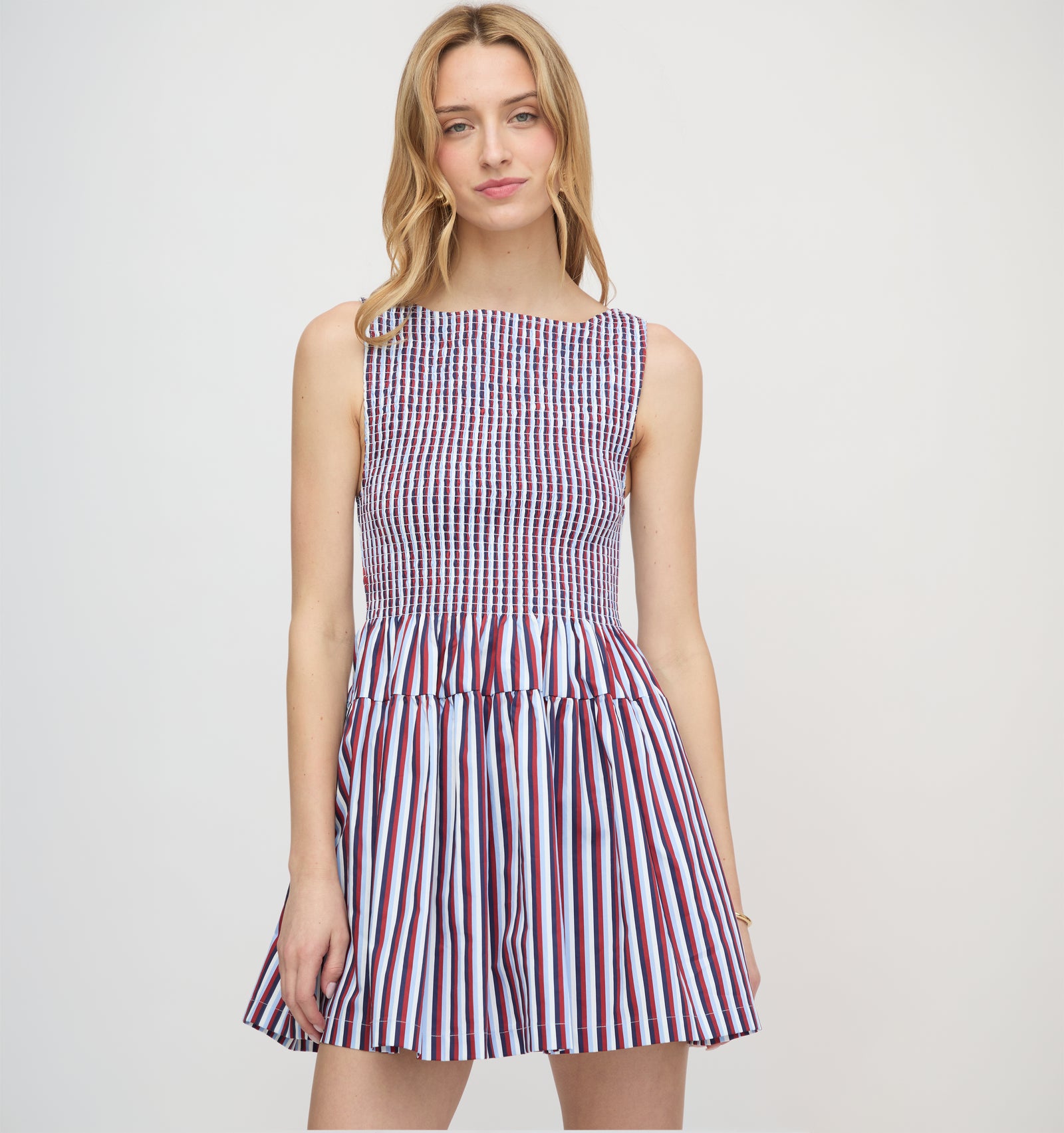 cosima mini dress Cosima Mini Dress in Green Stripe