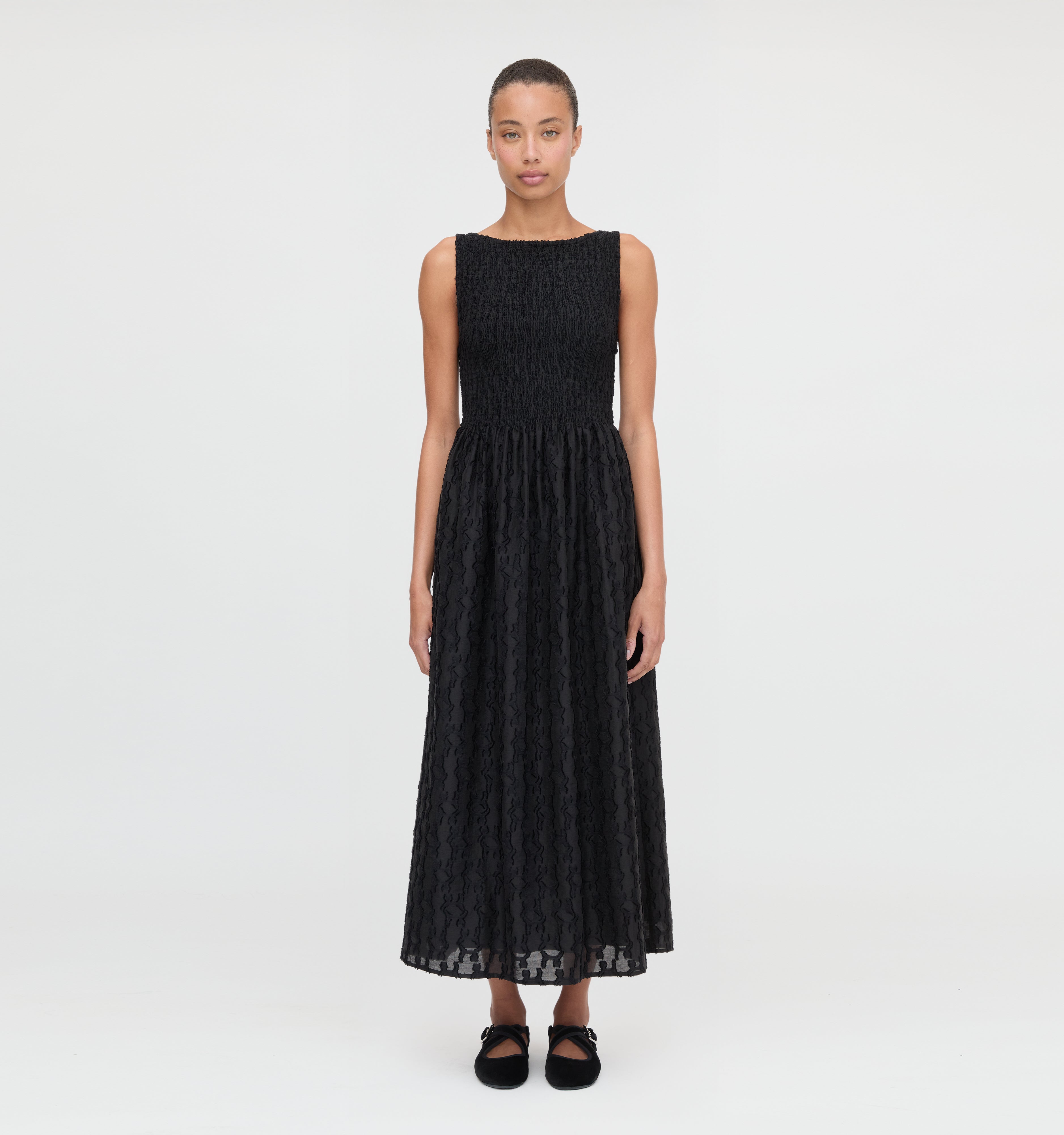 The Cosima Nap Dress in Black Fil Coupé color: Black Fil Coupé