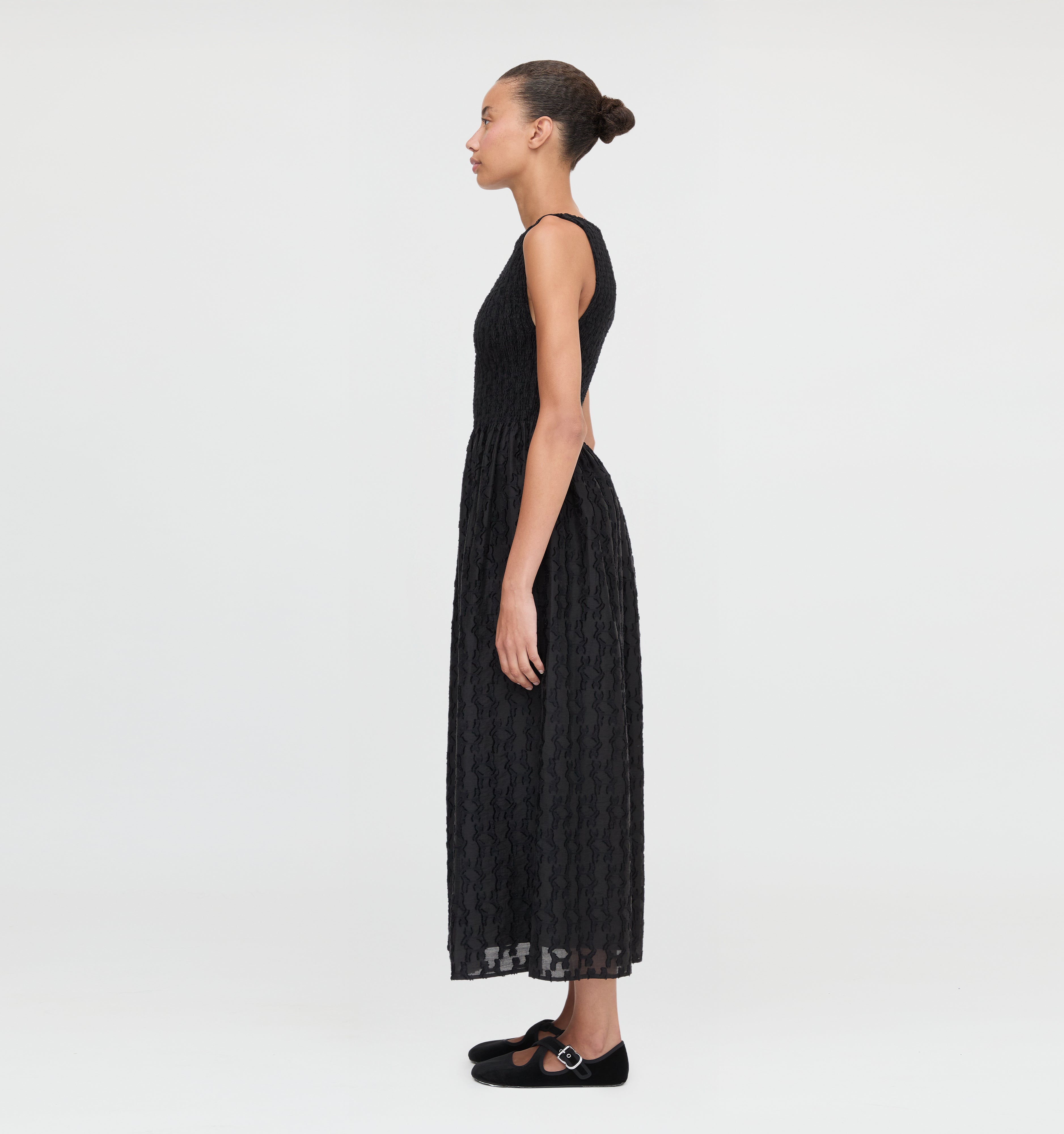 The Cosima Nap Dress in Black Fil Coupé color: Black Fil Coupé