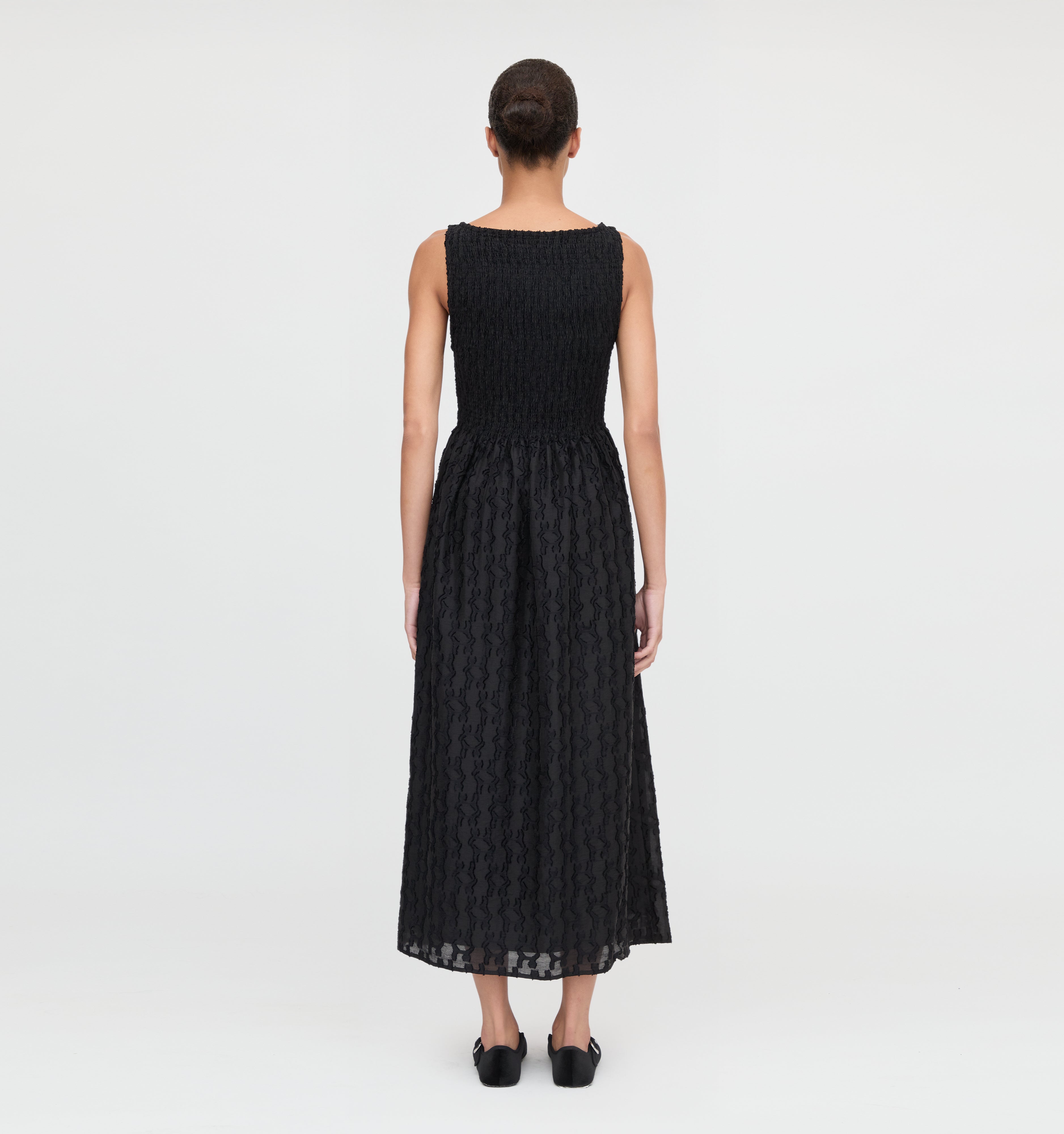 The Cosima Nap Dress in Black Fil Coupé color: Black Fil Coupé