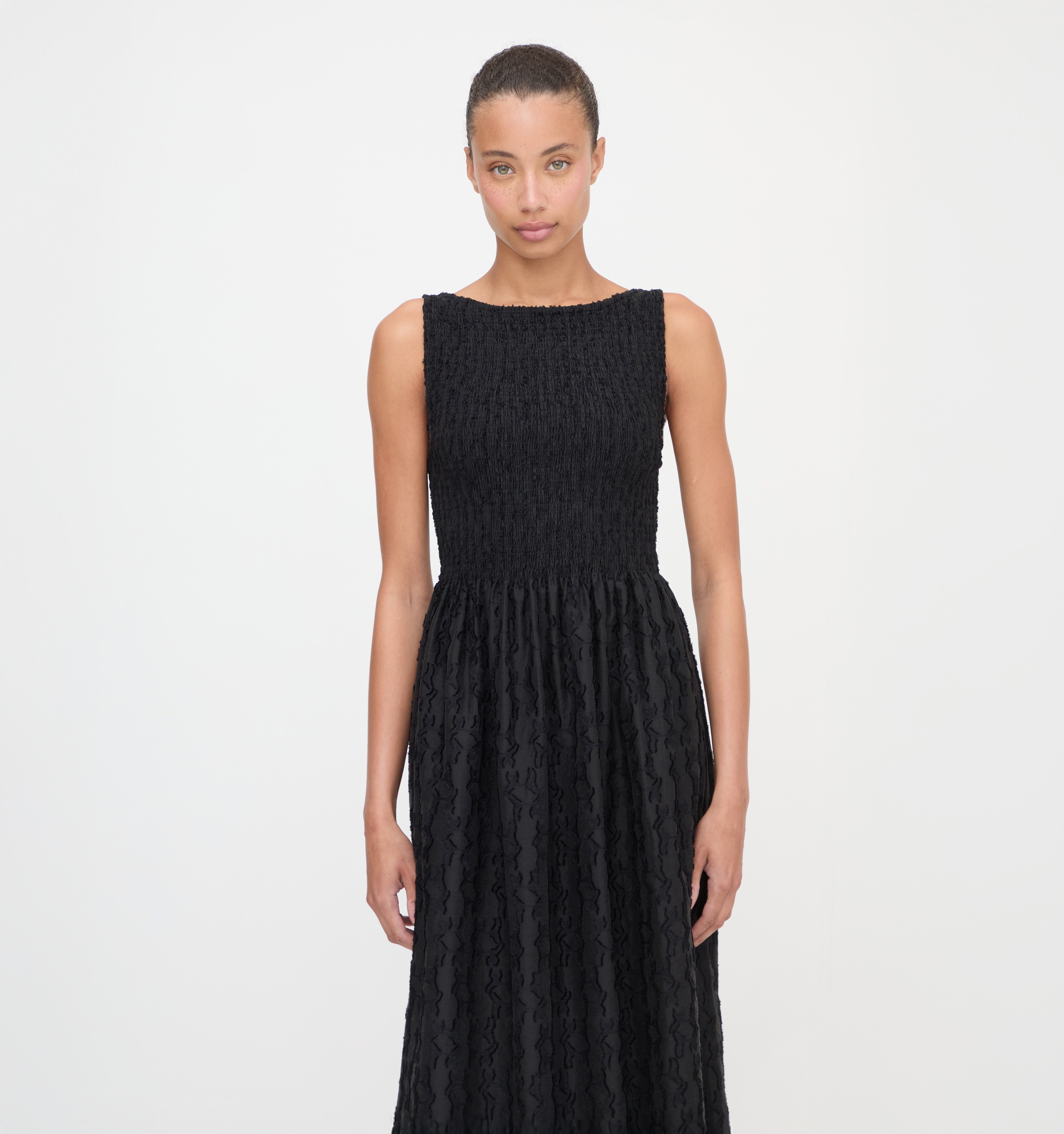 The Cosima Nap Dress in Black Fil Coupé color: Black Fil Coupé