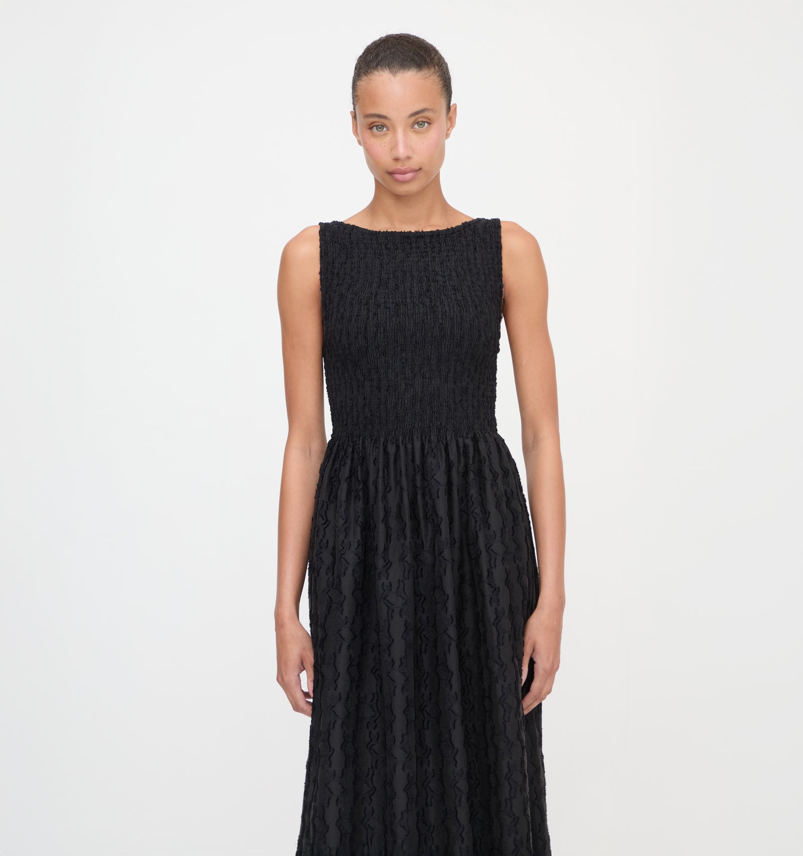 The Cosima Nap Dress in Black Fil Coupé