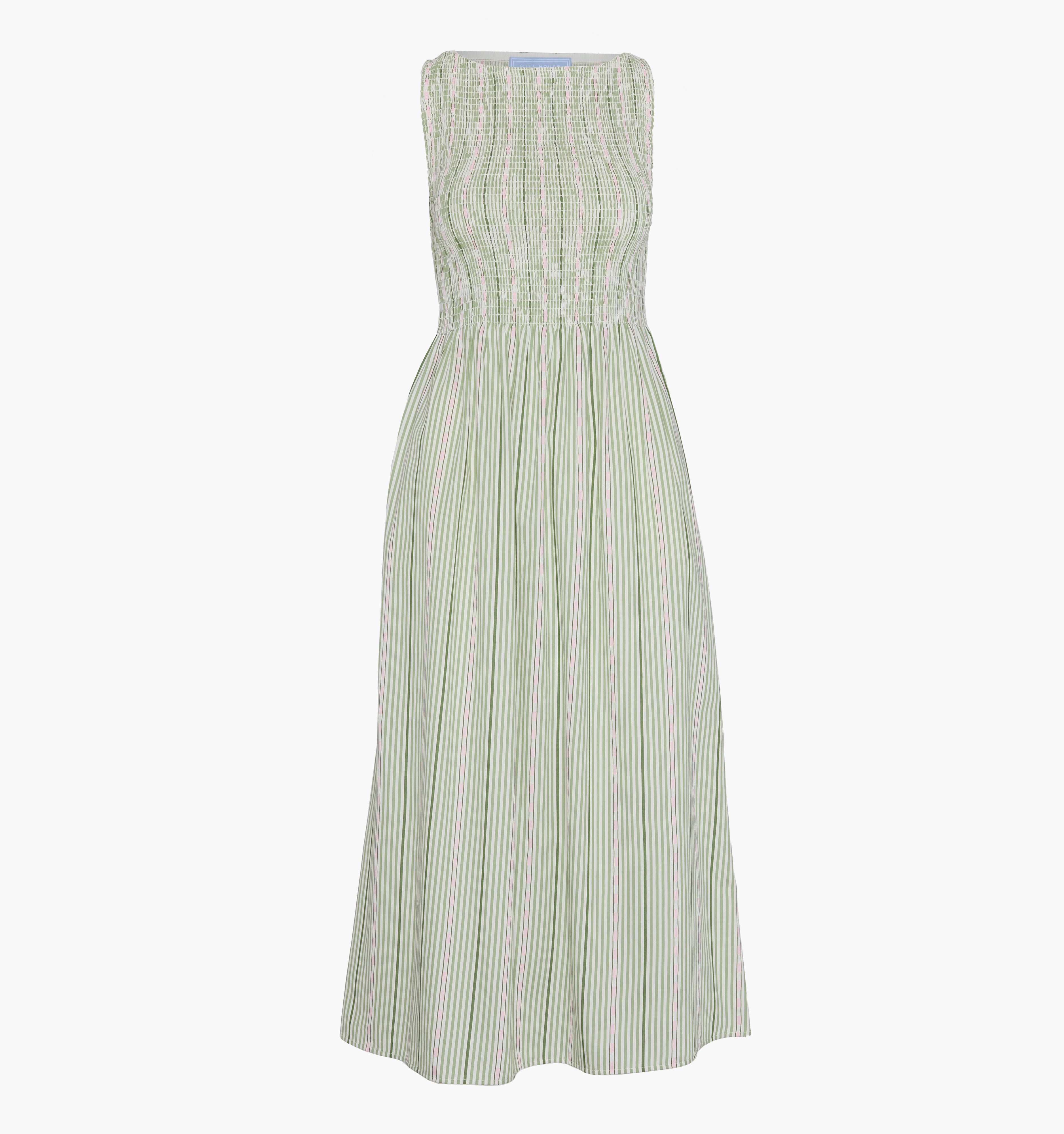 The Cosima Nap Dress - Green Jacquard Stripe