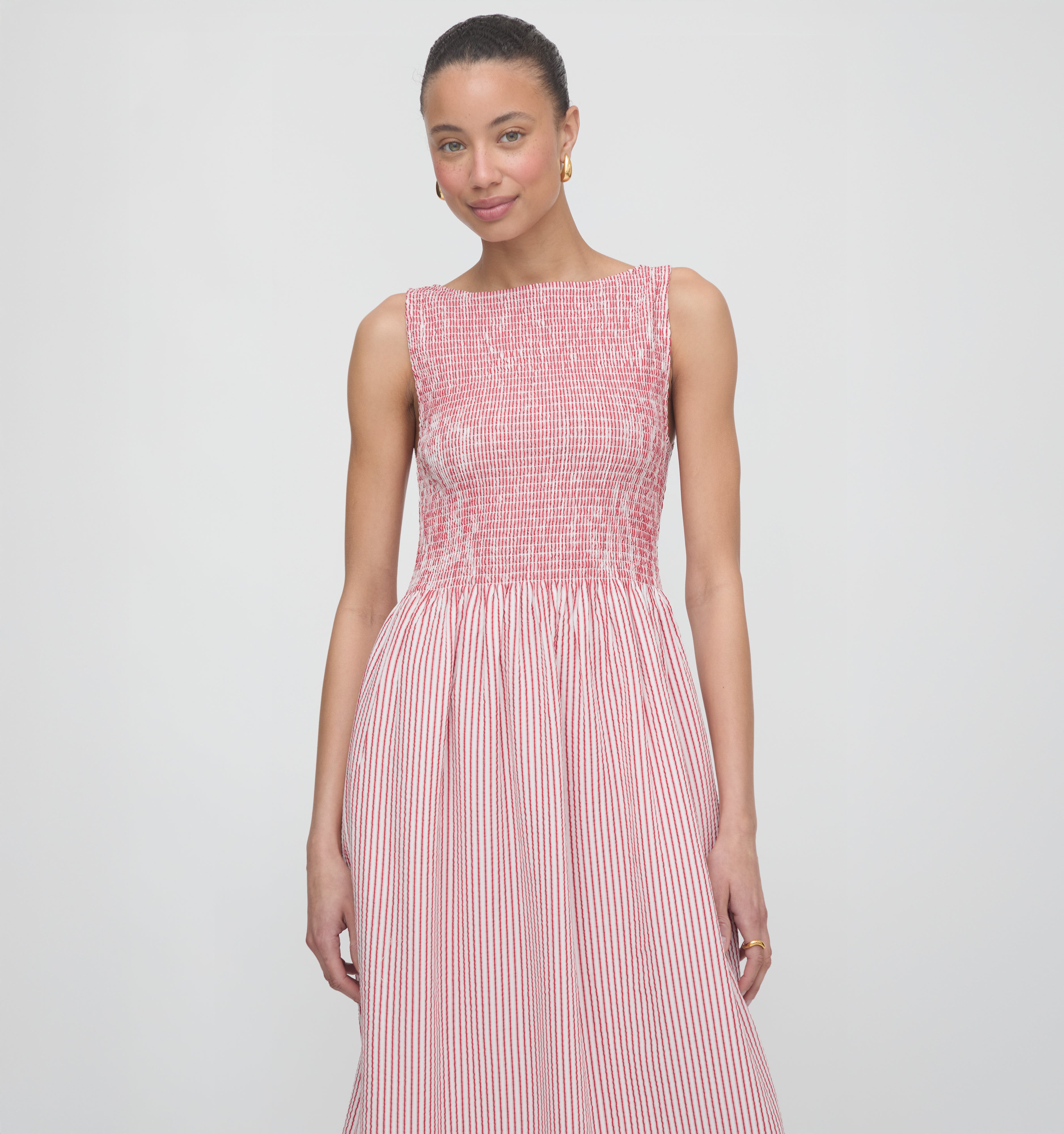The Cosima Nap Dress - Red Ticking Stripe – Hill House Home