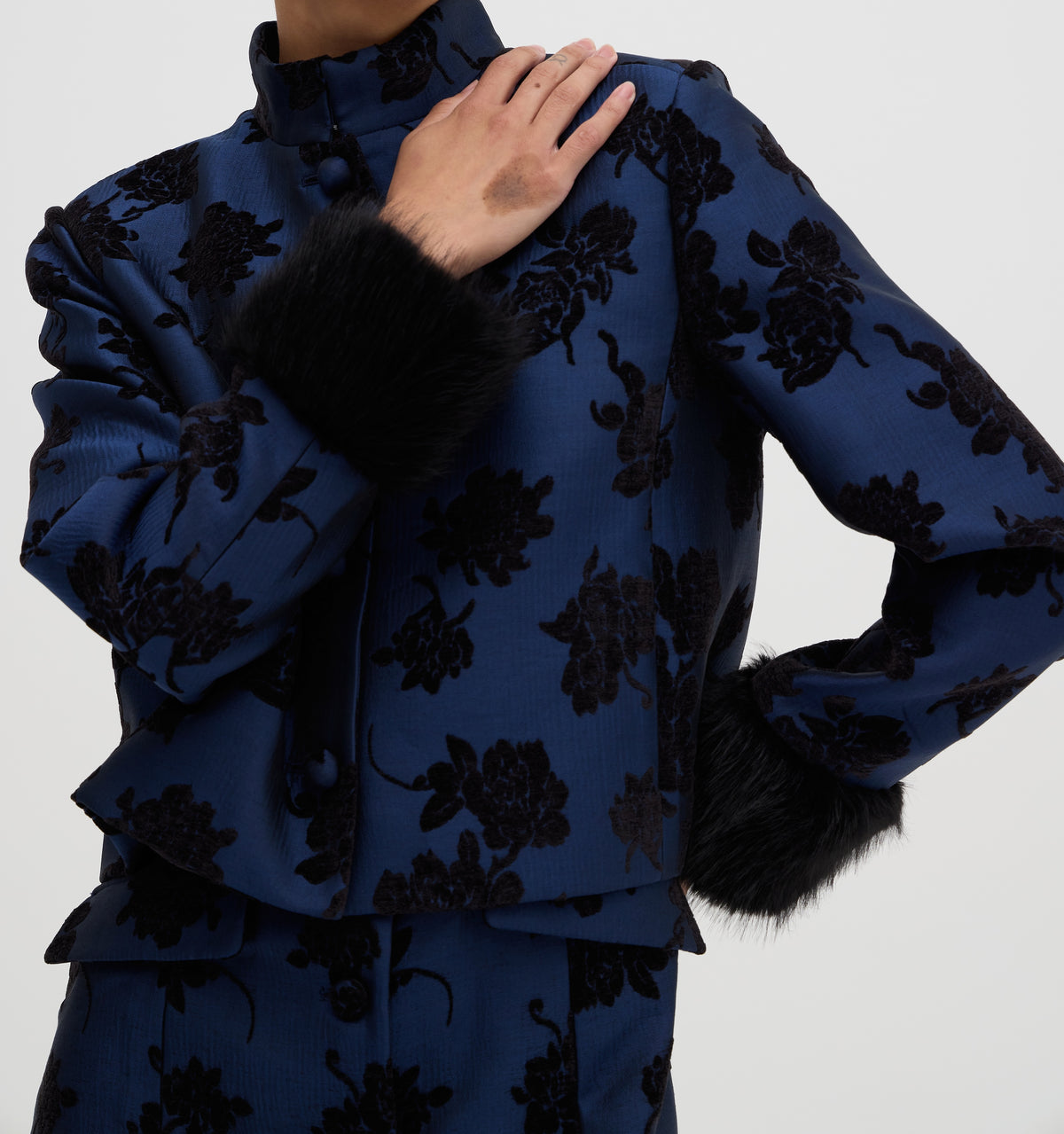 The Chrysanthemum Jacket - Twilight Flocked Brocade