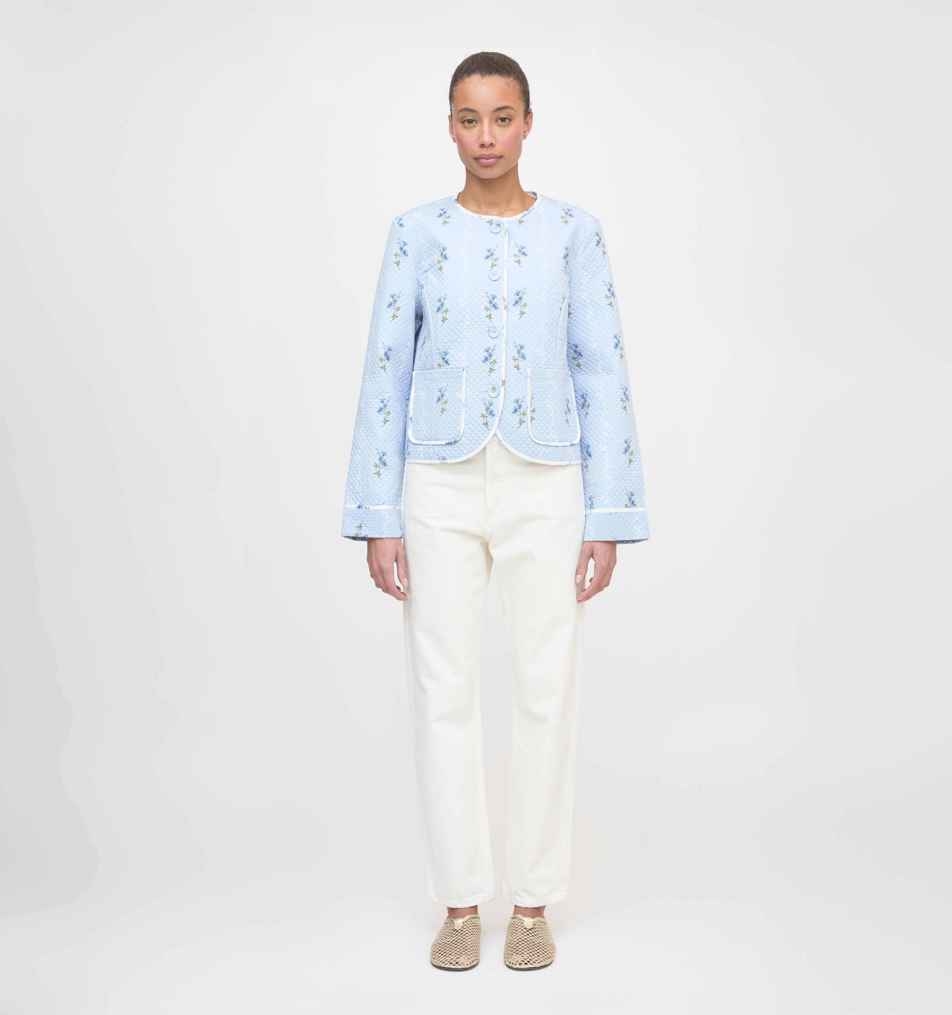 The Cropped Rowan Jacket - Bluebell Waltz