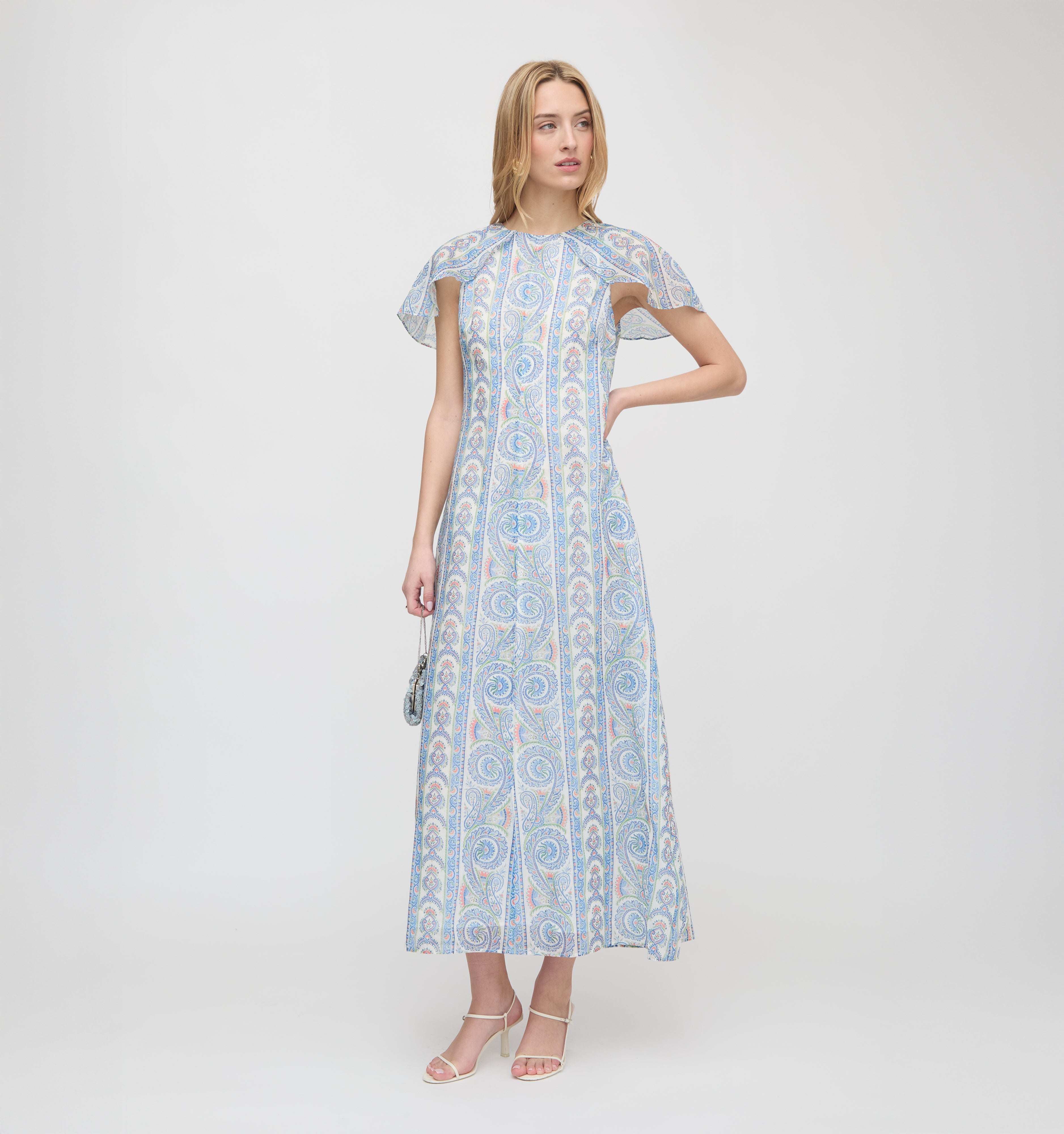 The Davina Dress - Blue Corsica Paisley – Hill House Home