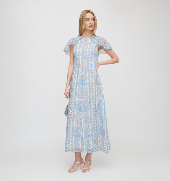 The Davina Dress - Blue Corsica Paisley – Hill House Home