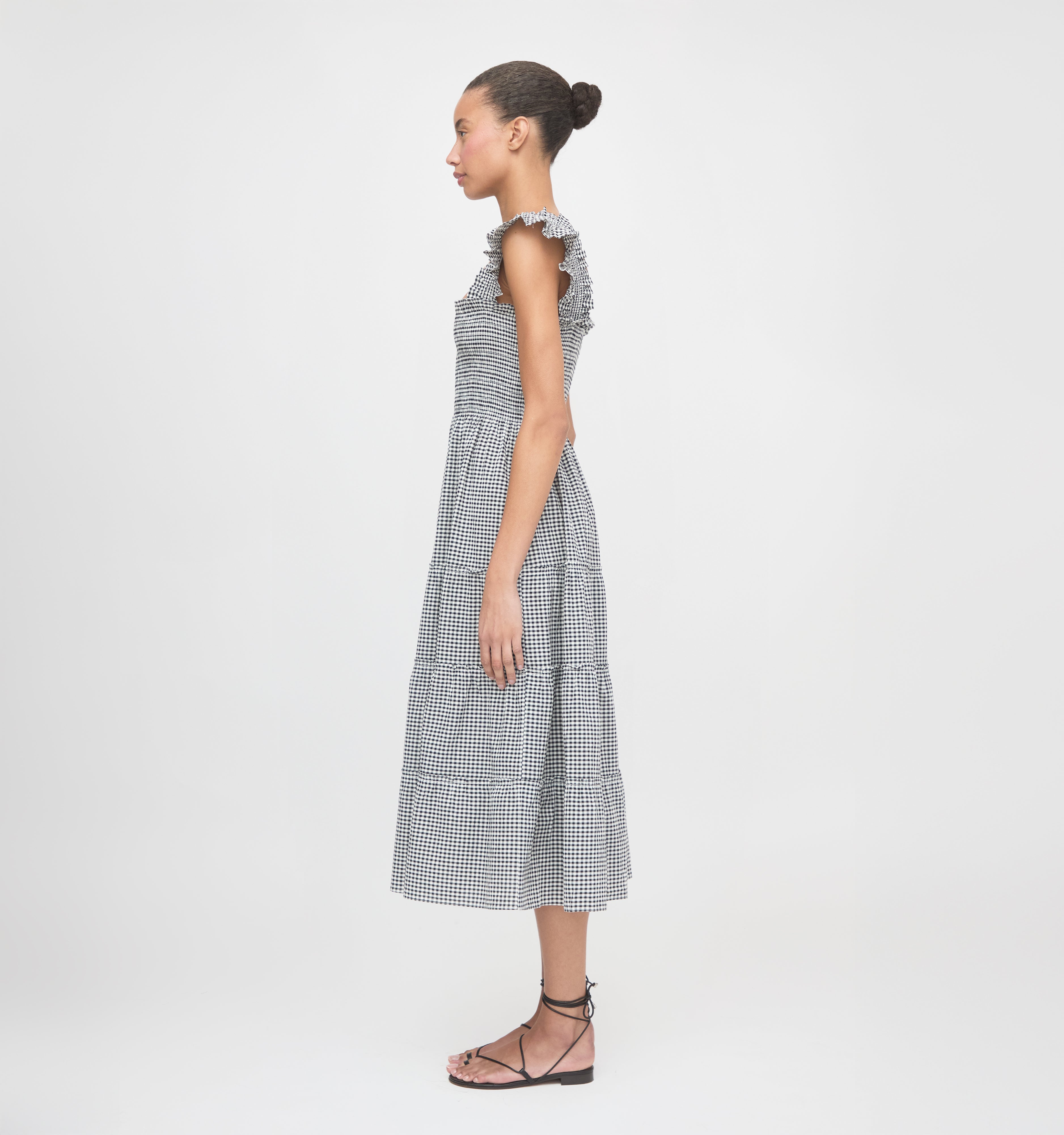 The Ellie Nap Dress - Black/Sand Gingham