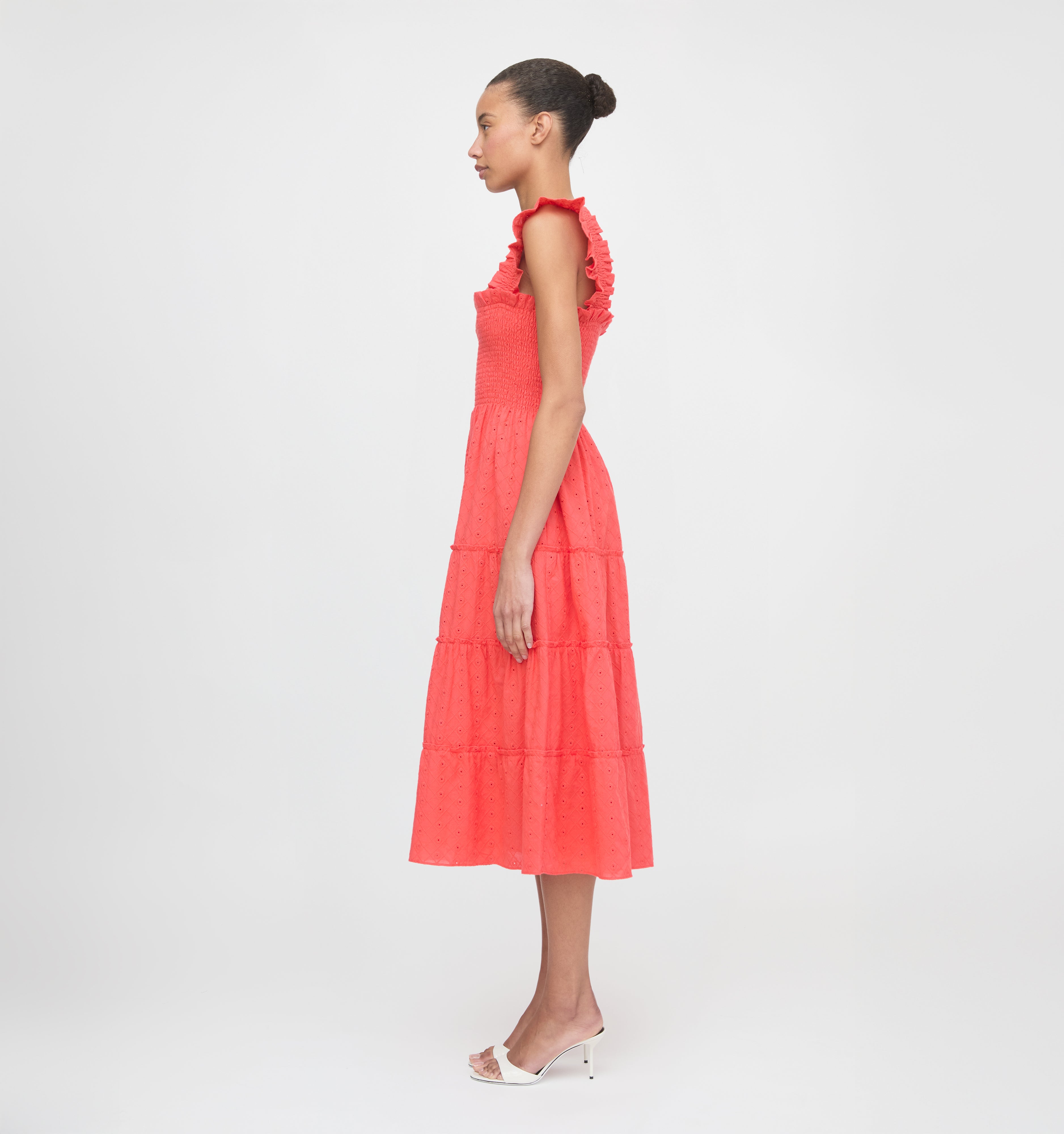 The Ellie Nap Dress - Coral Daisy Broderie