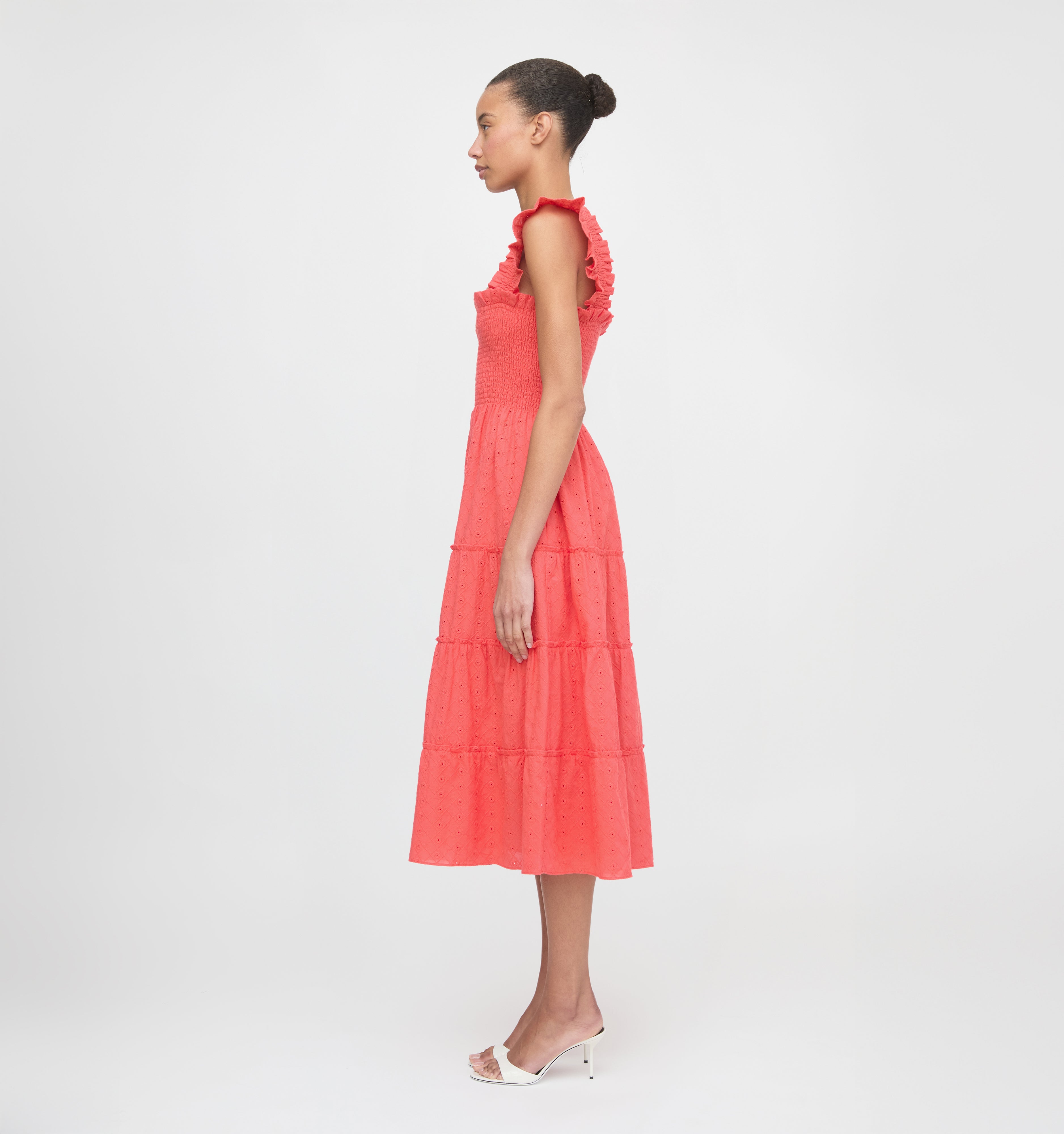 The Ellie Nap Dress - Coral Daisy Broderie